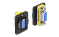 Delock Terminalblock  DB9Buchse/DB9Buchse schwarz, D-Typ Modul, 1x extern, 1x intern