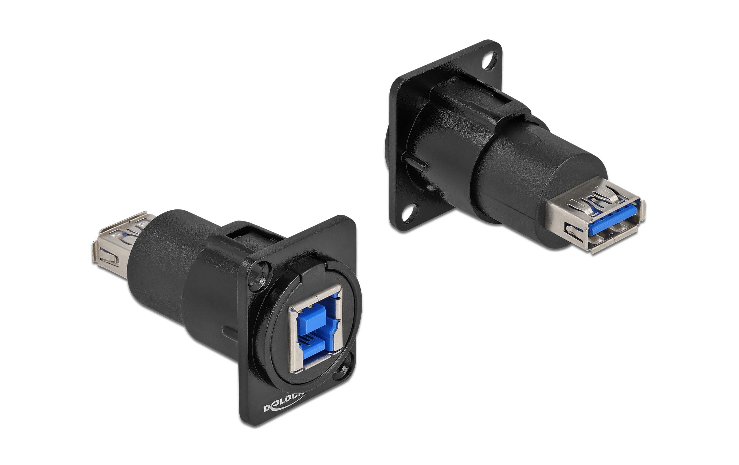 Delock Keystone Modul: USB3.0 Typ-A/Typ-B Buchse-Buchse, schwarz