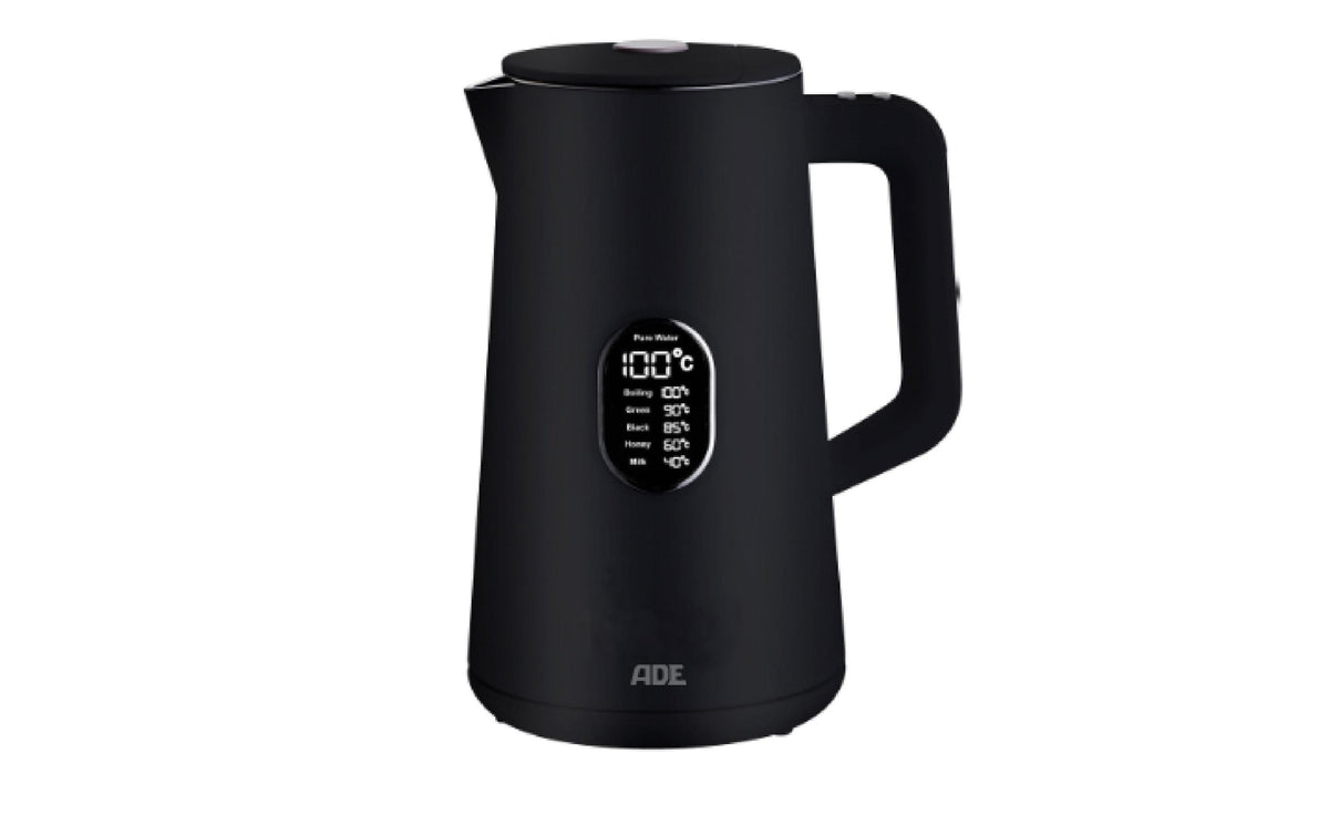 ADE Wasserkocher mit Themperaturanzeige schwarz, 1.5 Liter, 1800W