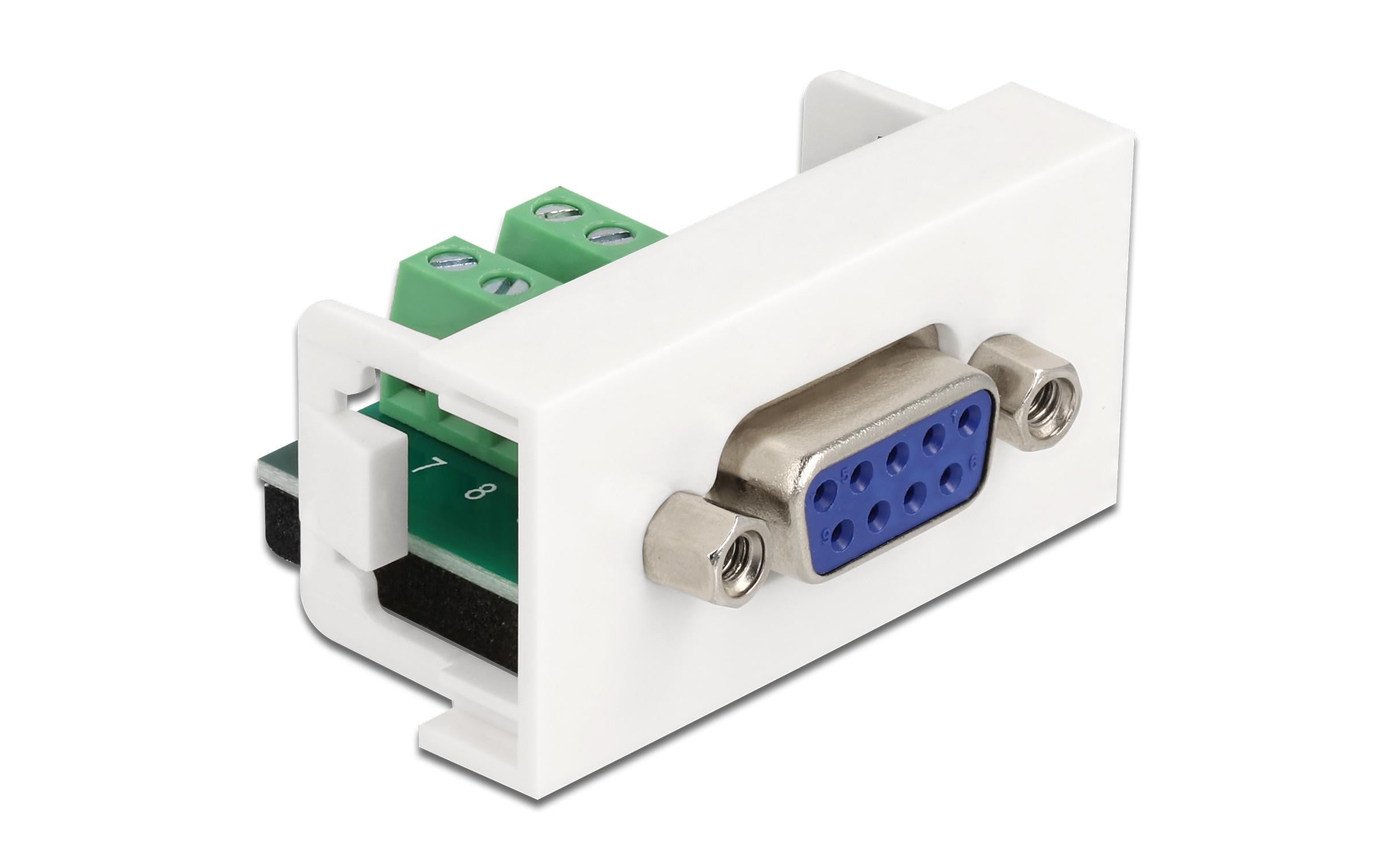 Delock Terminalblock D-Sub9 Buchse/10Pin Modul D-Sub, 22.5 x 45 mm