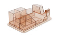 Delock Schreibtisch Organizer transparent / braun, 250 x 145 x 85 mm