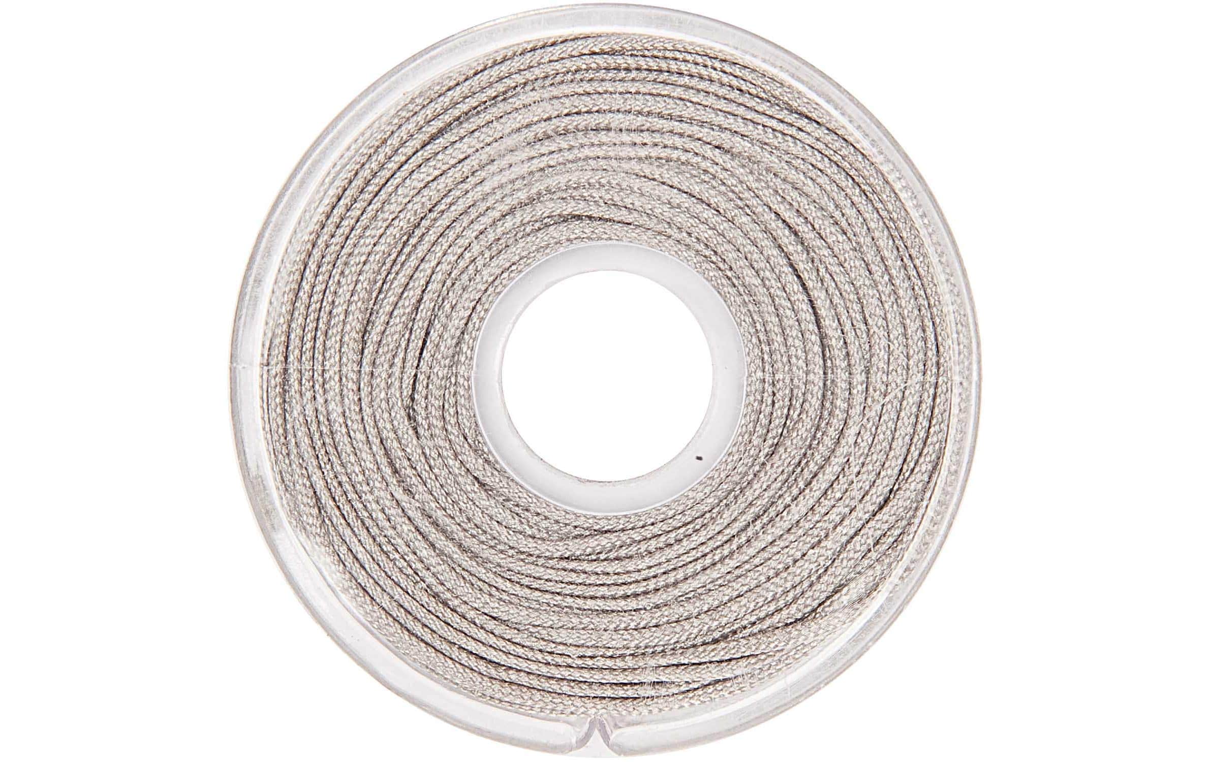 Rico Makrameeband, hellgrau 1 mm, Rolle 10 m