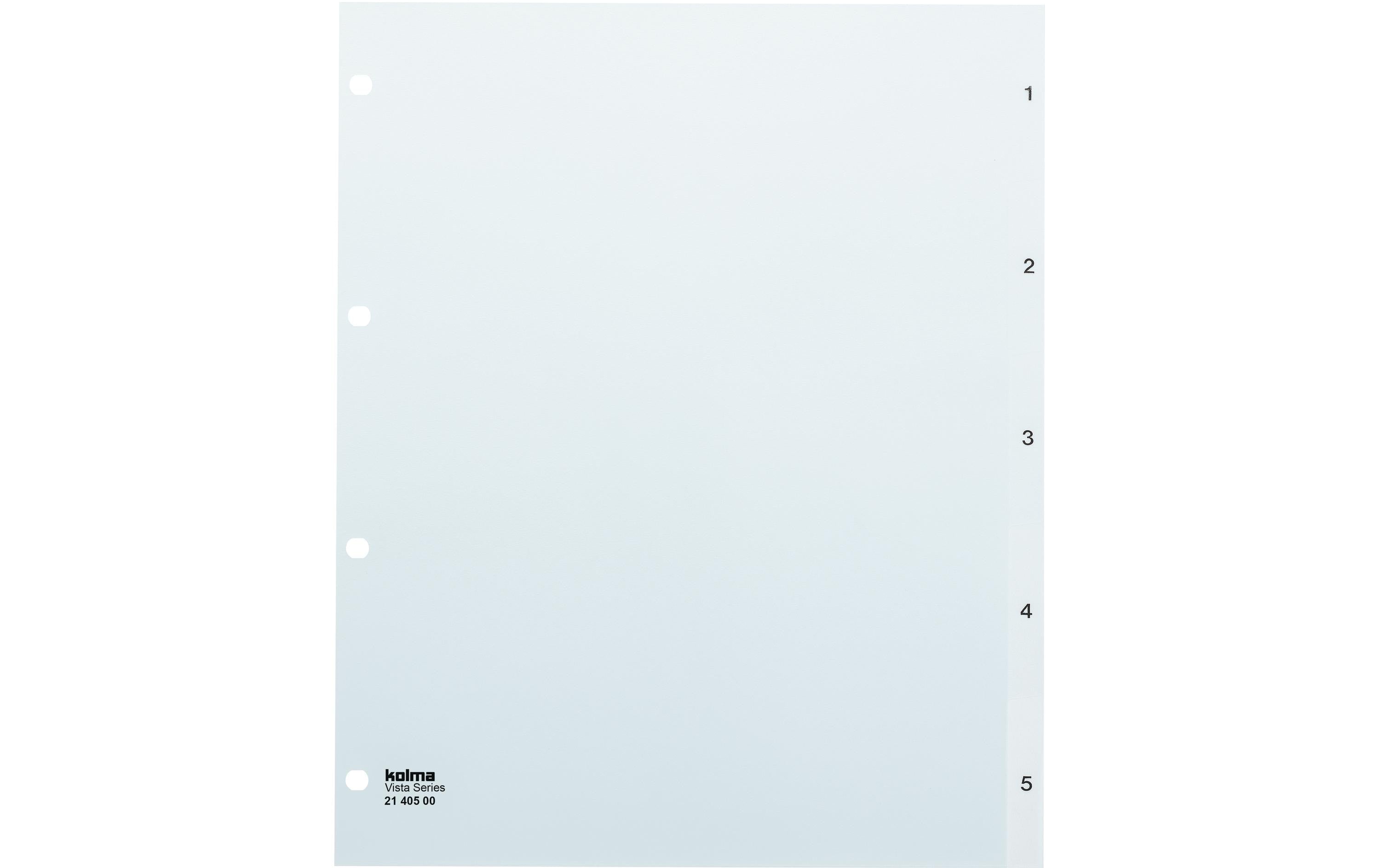 Kolma Register A4 Vista XL 1-5 Transparent, 5-teilig