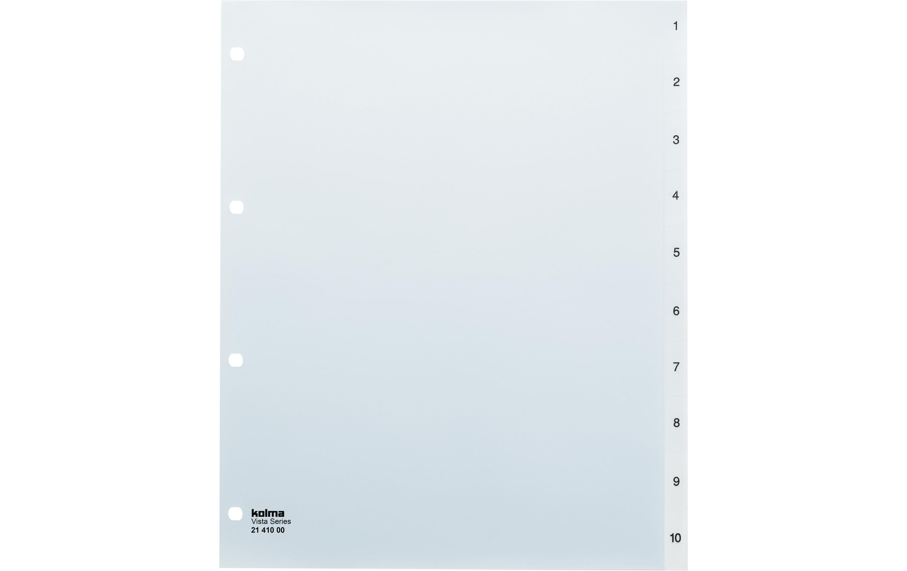 Kolma Register A4 Vista XL 1-10 Transparent, 10-teilig