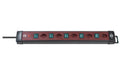 Steckdosenleiste 5xT13, quer, mit 5Schalter Schalter leuchtend, schwarz/bordeaux