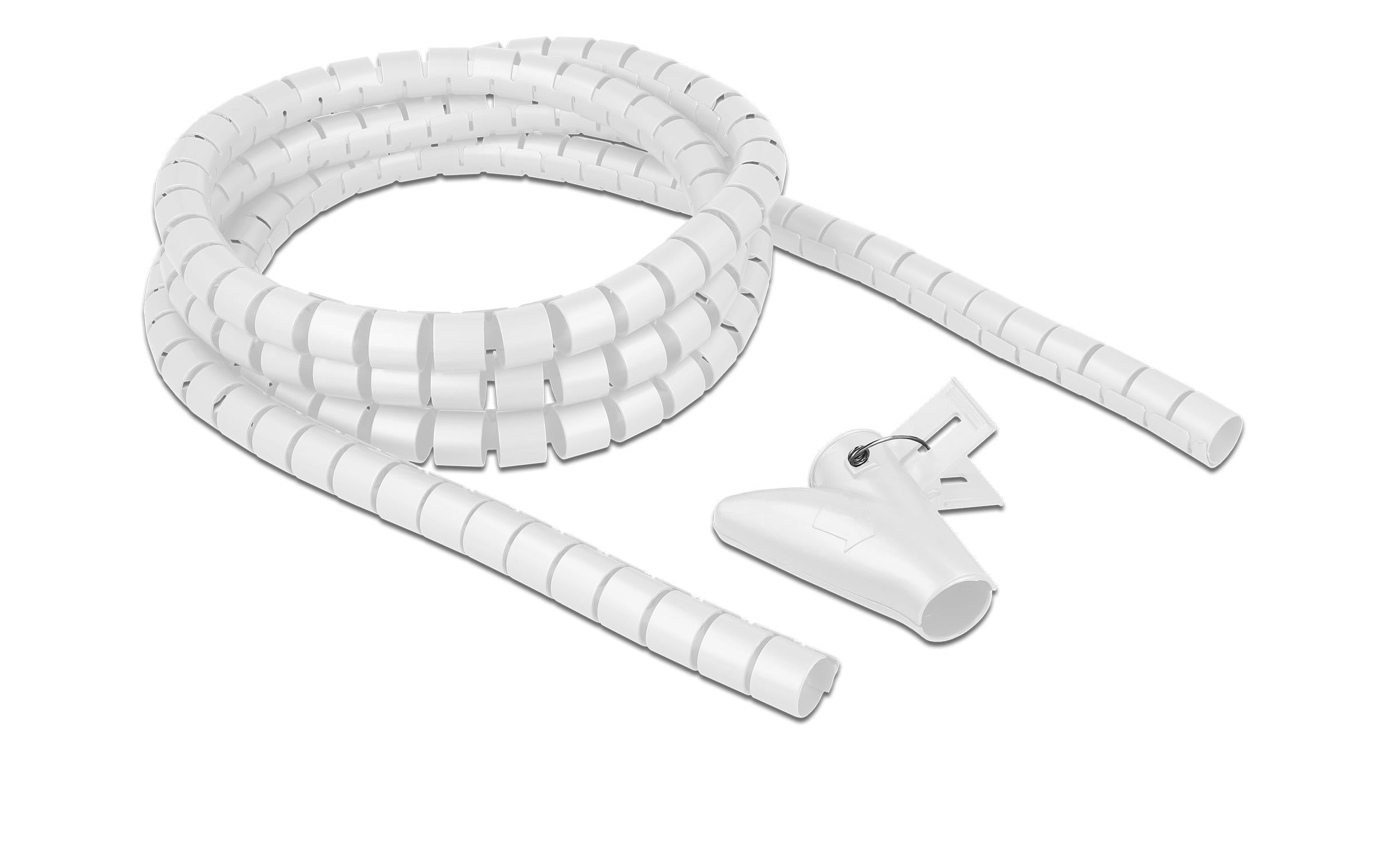 Delock Spiralschlauch mit Einziehwerkzeug 2.5m x 20mm, Weiss