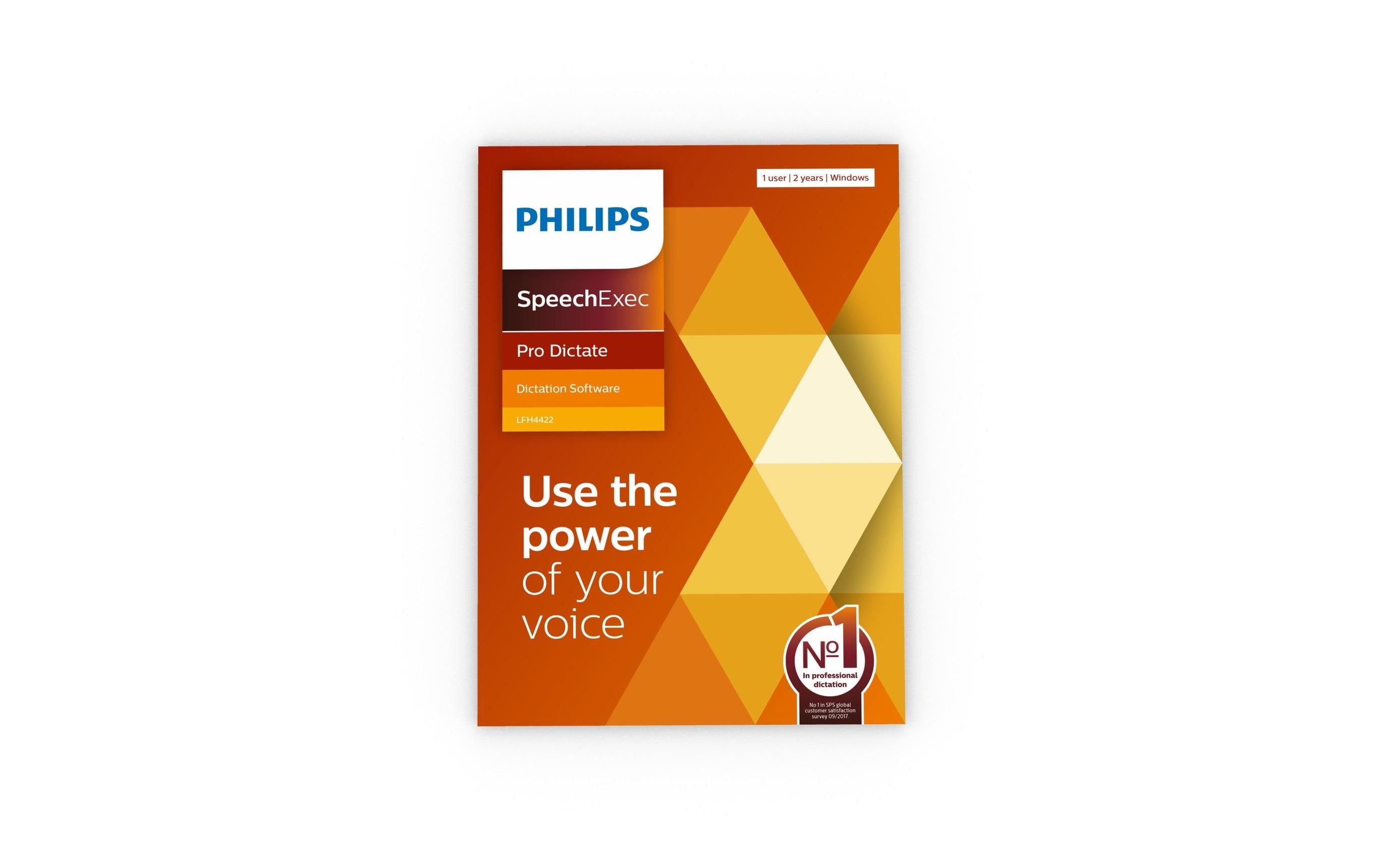 Philips LFH4422 SpeechExec Pro Dictate ESD, Lizenz für 1 Arbeitsplatz, 2 Jahre Abo