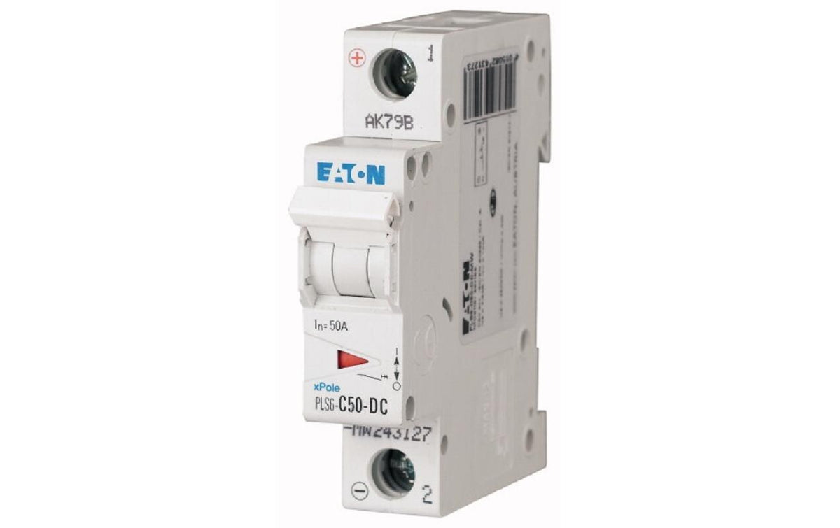 Eaton Leitungsschutzschalter, 250VDC, 50A 1-Pol, PLS6-C50-DC
