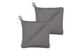 Södahl Topflappen Soft Grey 2er Set 20x20cm, grau, 100% Baumwolle