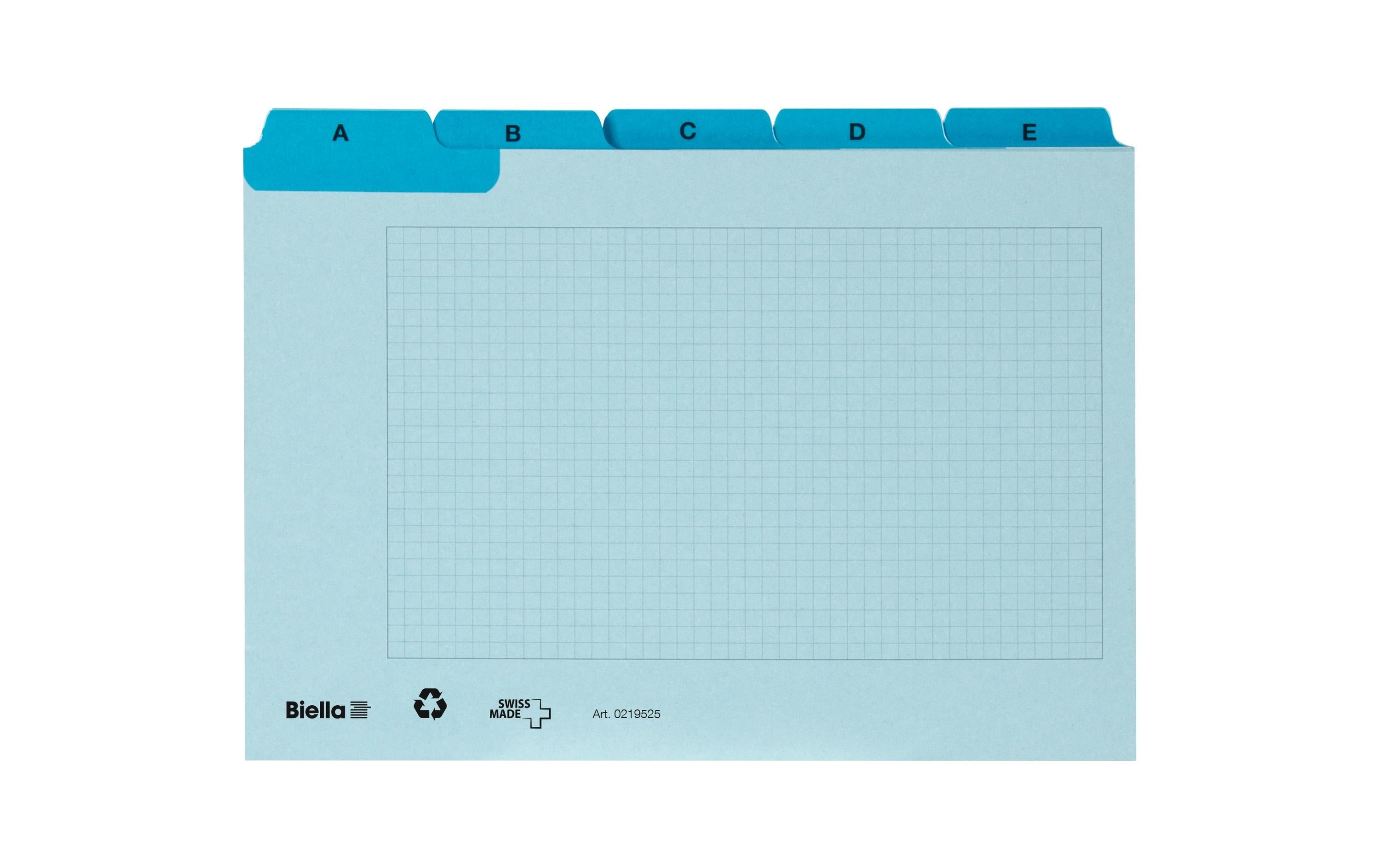 Biella Leitkarten A5 A-Z 25-teilig blau, 450 g/m2