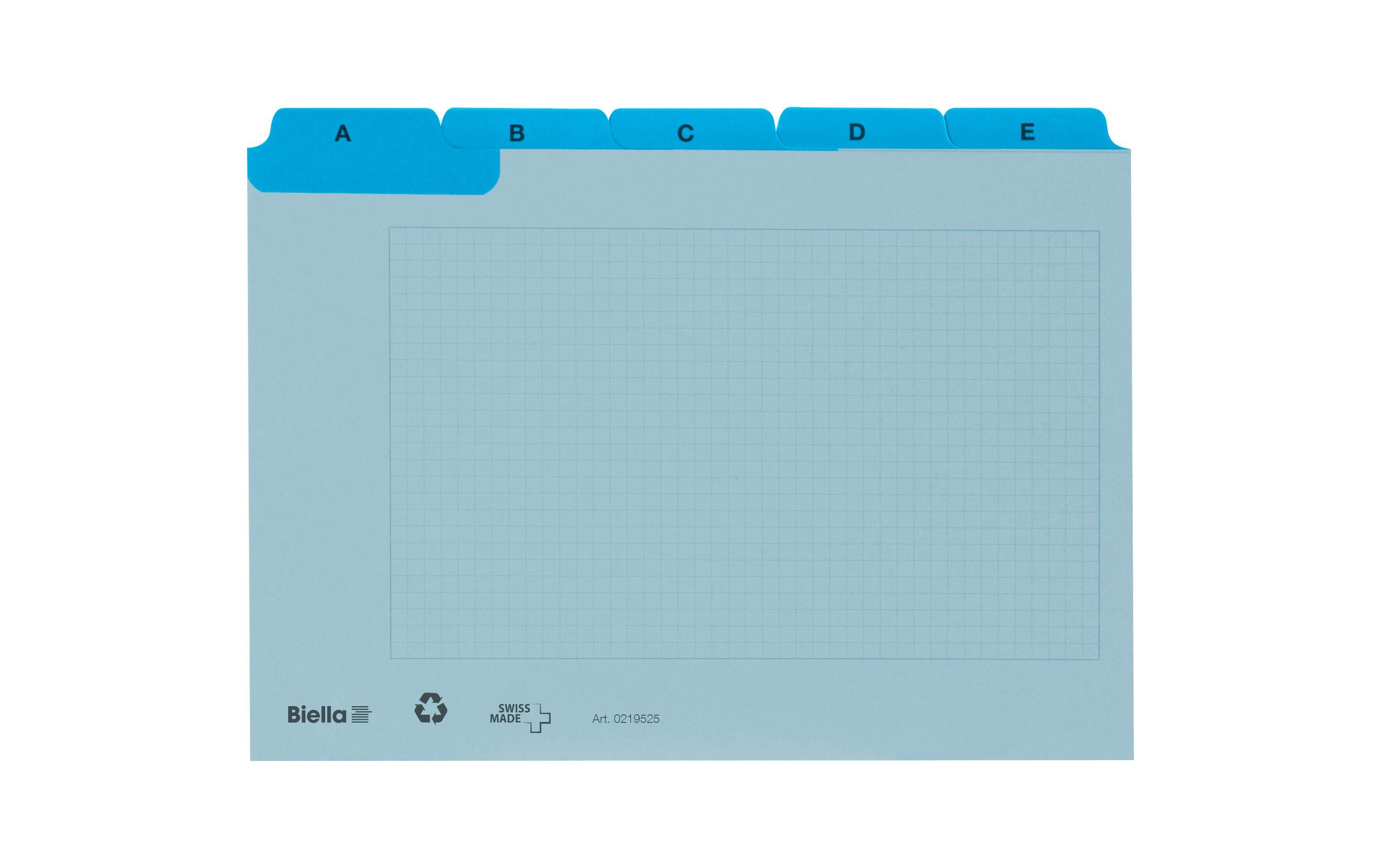 Biella Leitkarten A7 A-Z 25-teilig blau, 450 g/m2