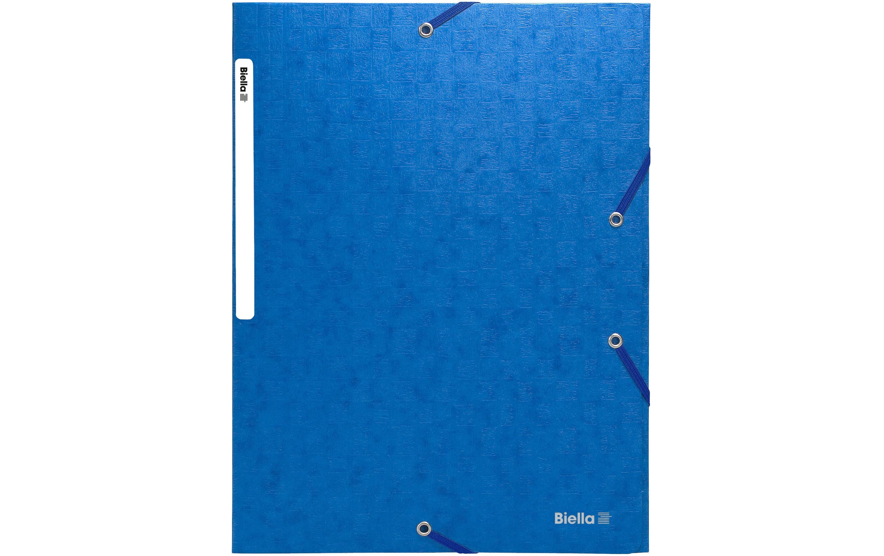 Biella Gummibandmappe A4 Mit Beschriftungsstreifen, Farbe: Blau