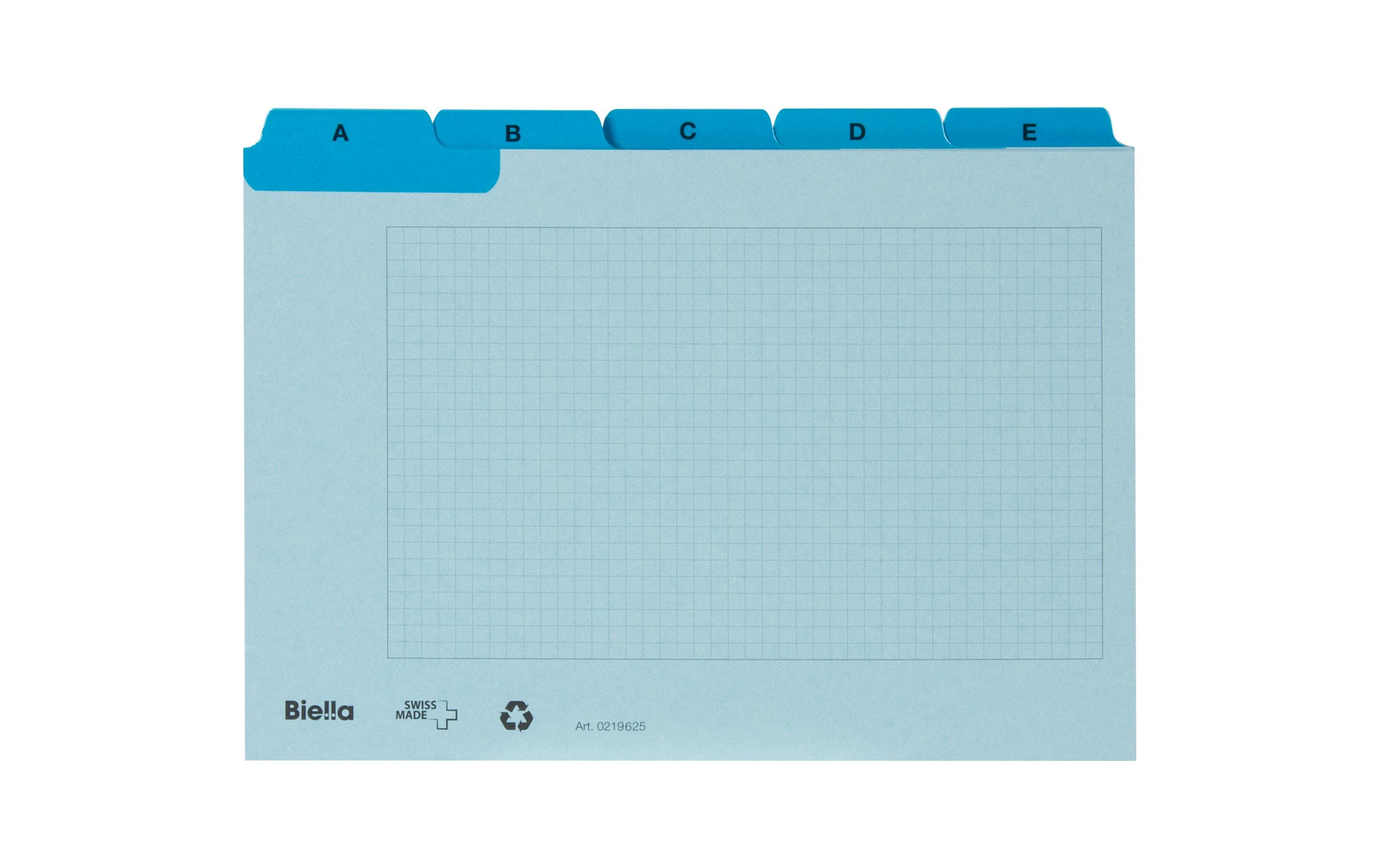 Biella Leitkarten A6 A-Z 25-teilig blau, 450 g/m2