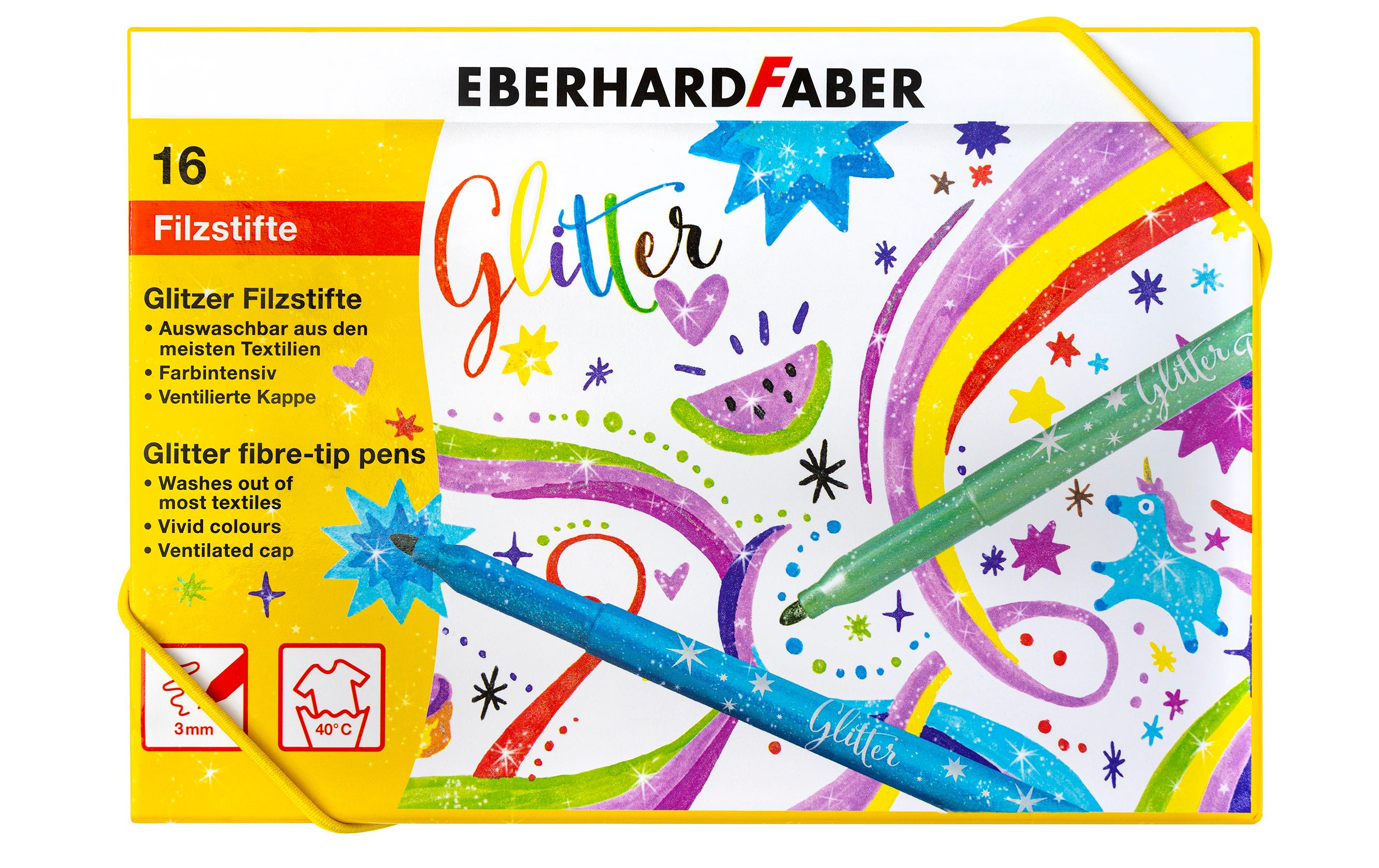 Eberhard F. Fasermaler Glitter 16er Geschenkbox