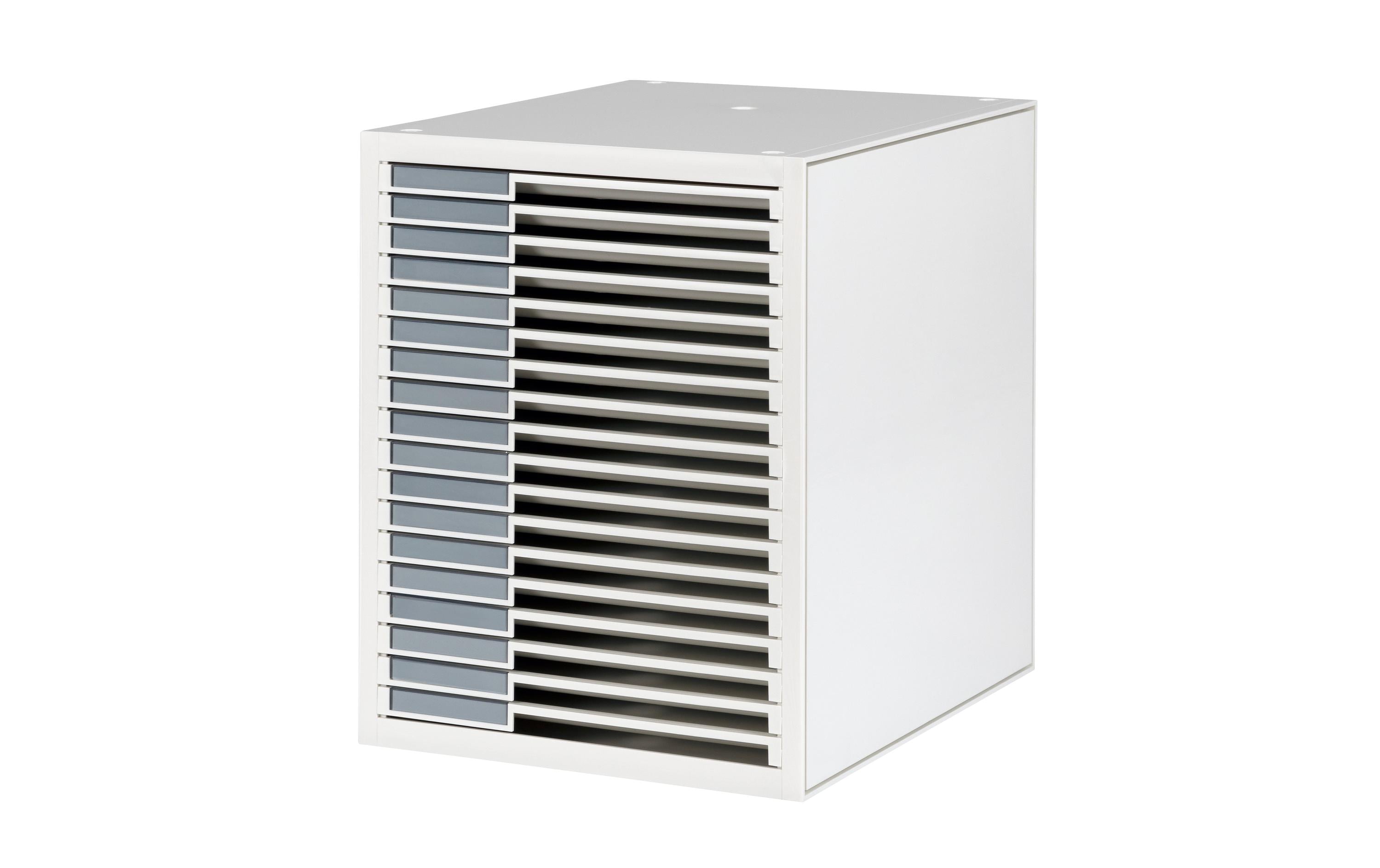 Styro Schubladenbox Styrokay Grösse 27 x 34.5 x 34 cm, 18 Schubladen