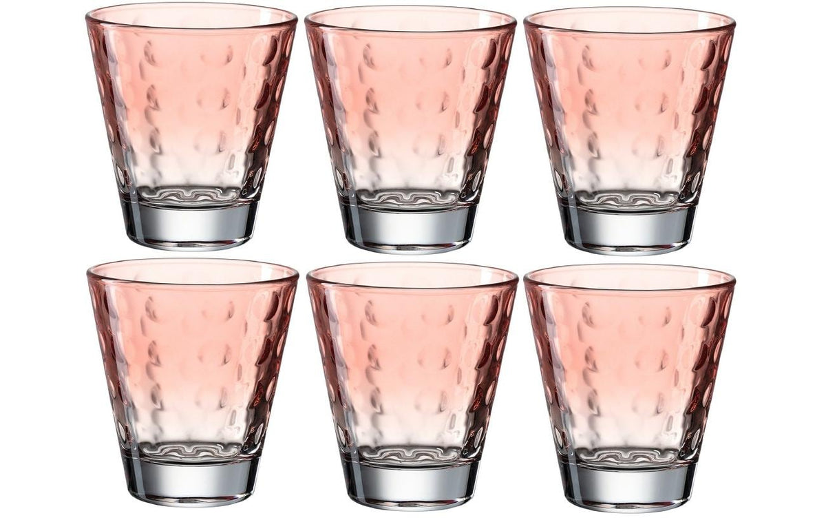 Leonardo Trinkglas Optic Pastell, 215ml koral, 6 Stück, 215ml