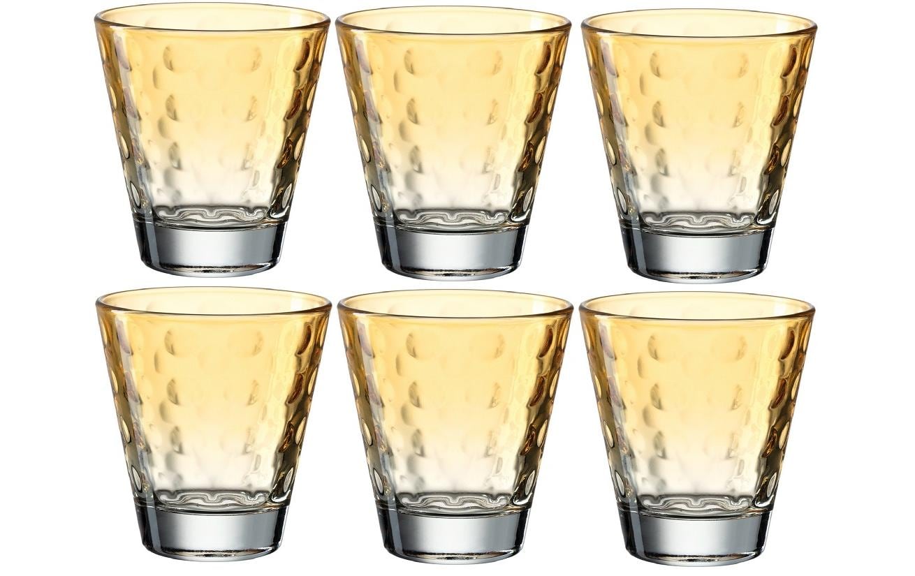 Leonardo Trinkglas Optic Pastell, 215ml apricot, 6 Stück, 215ml