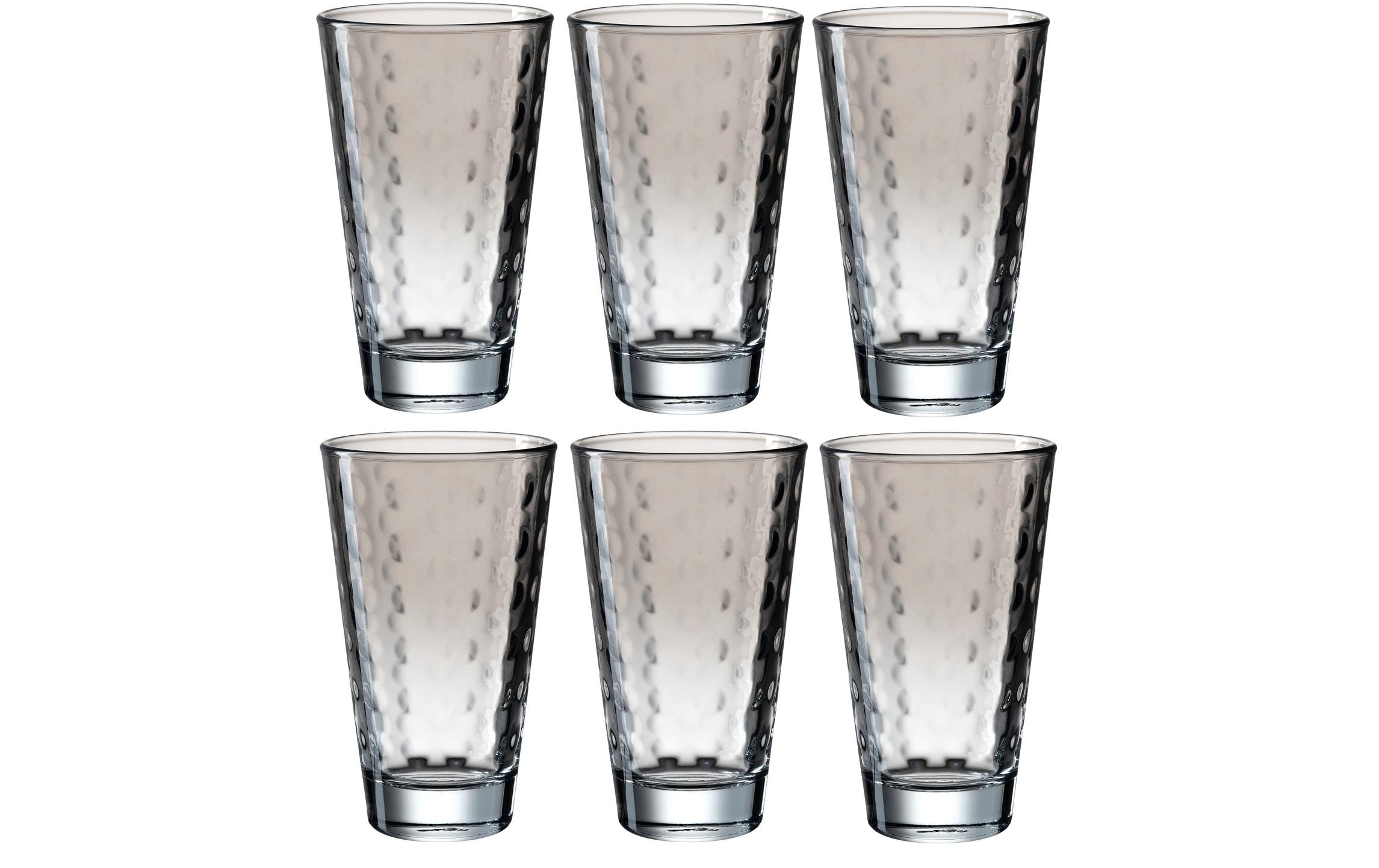 Leonardo Trinkglas Optic Pastell, 300ml grau, 6 Stück, 300ml