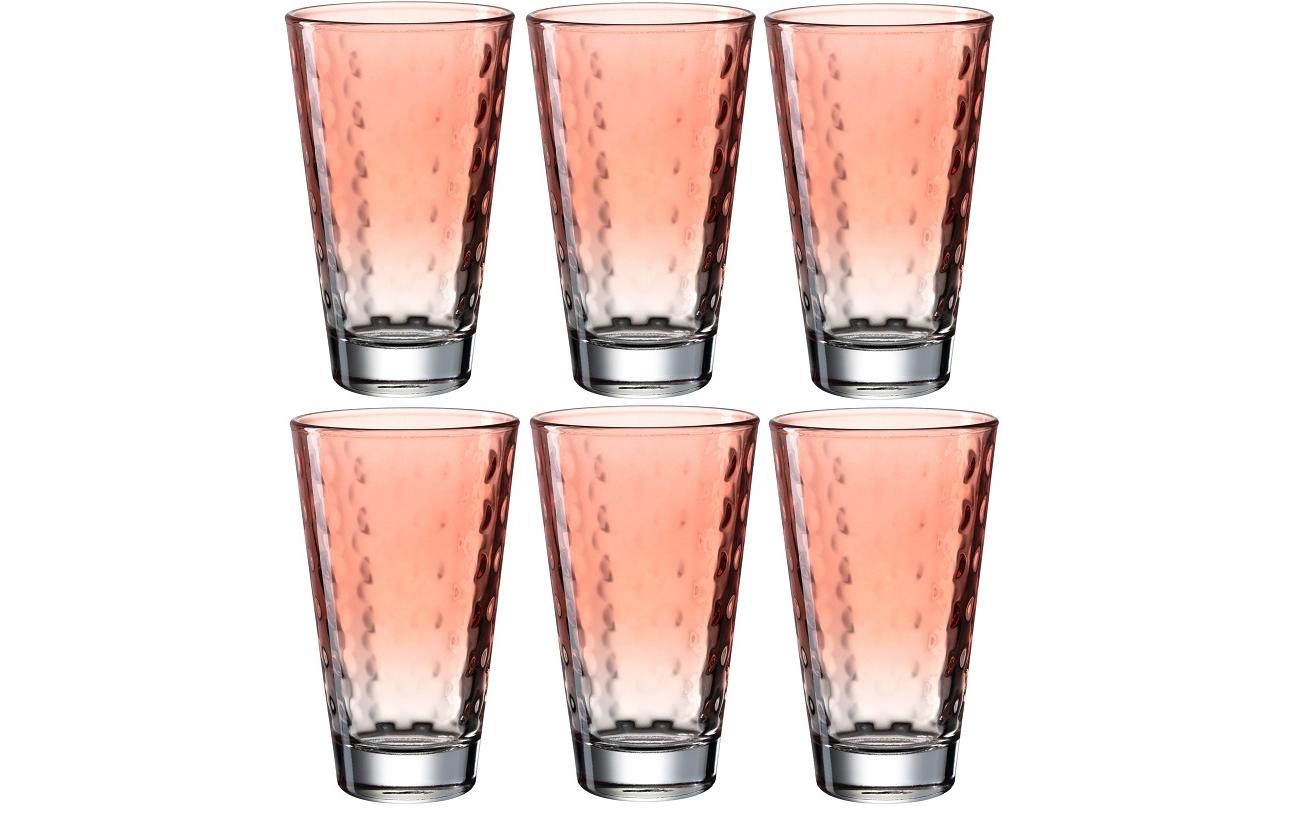 Leonardo Trinkglas Optic Pastell, 300ml koral, 6 Stück, 300ml