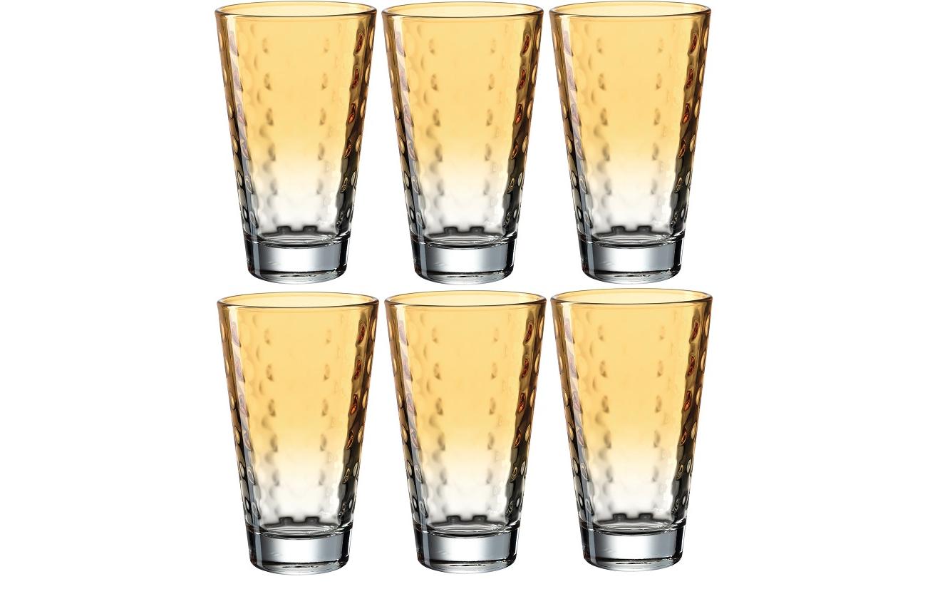 Leonardo Trinkglas Optic Pastell, 300 ml apricot, 6 Stück, 300ml