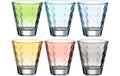 Leonardo Trinkglas Optic Pastell, 215ml 6 Farben, 6 Stück, 215ml
