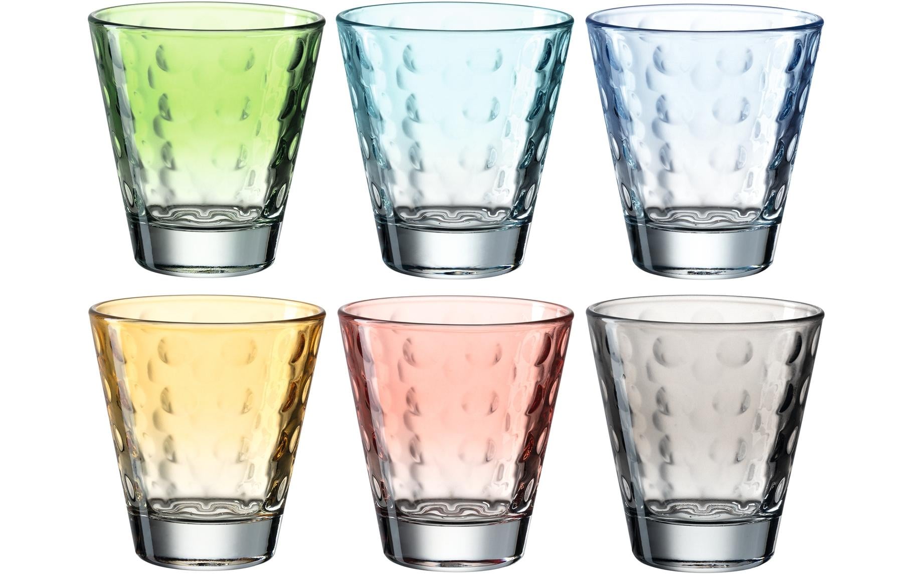 Leonardo Trinkglas Optic Pastell, 215ml 6 Farben, 6 Stück, 215ml