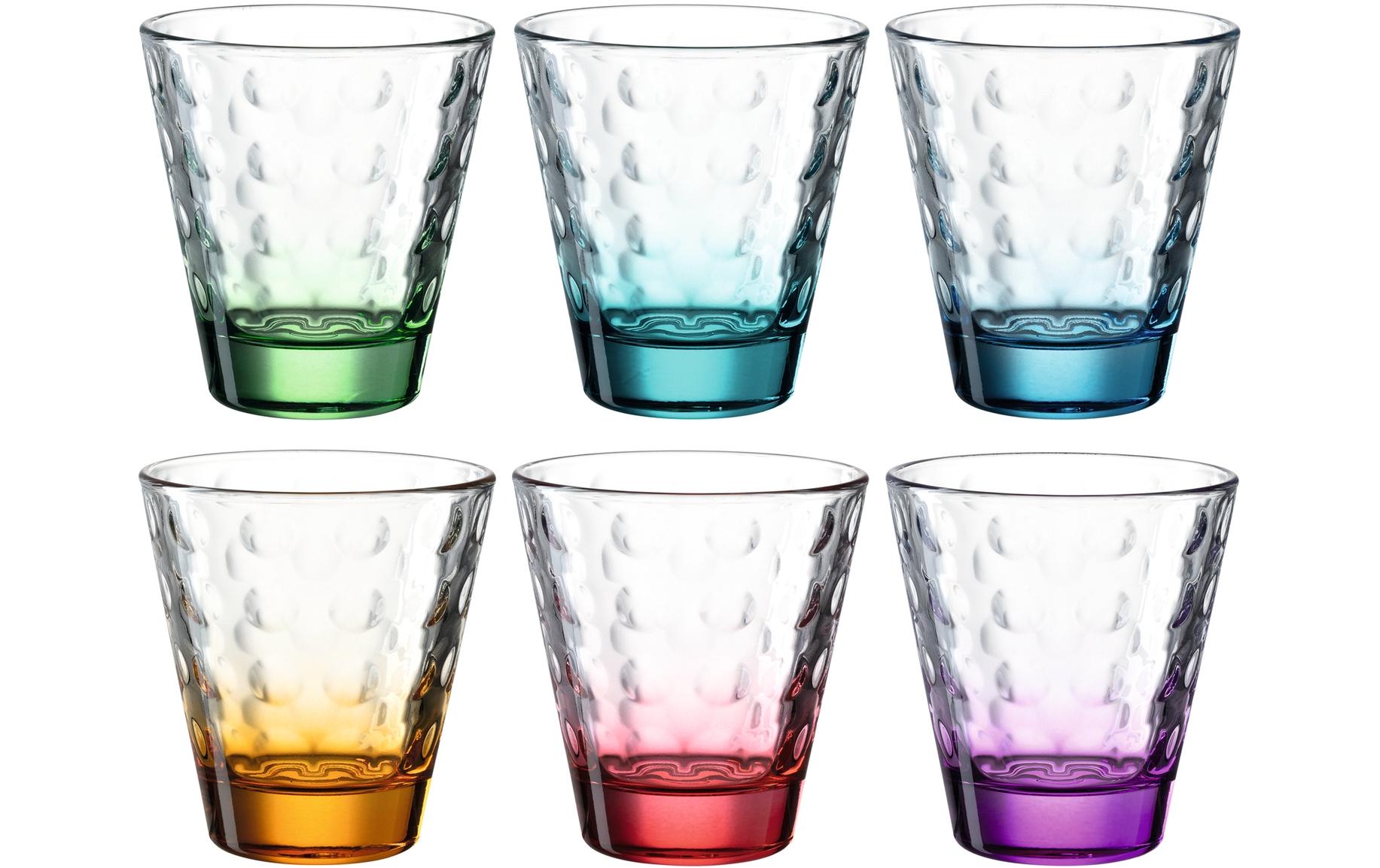 Leonardo Trinkglas Optic, 215ml 6 Farben, 6 Stück, 215ml