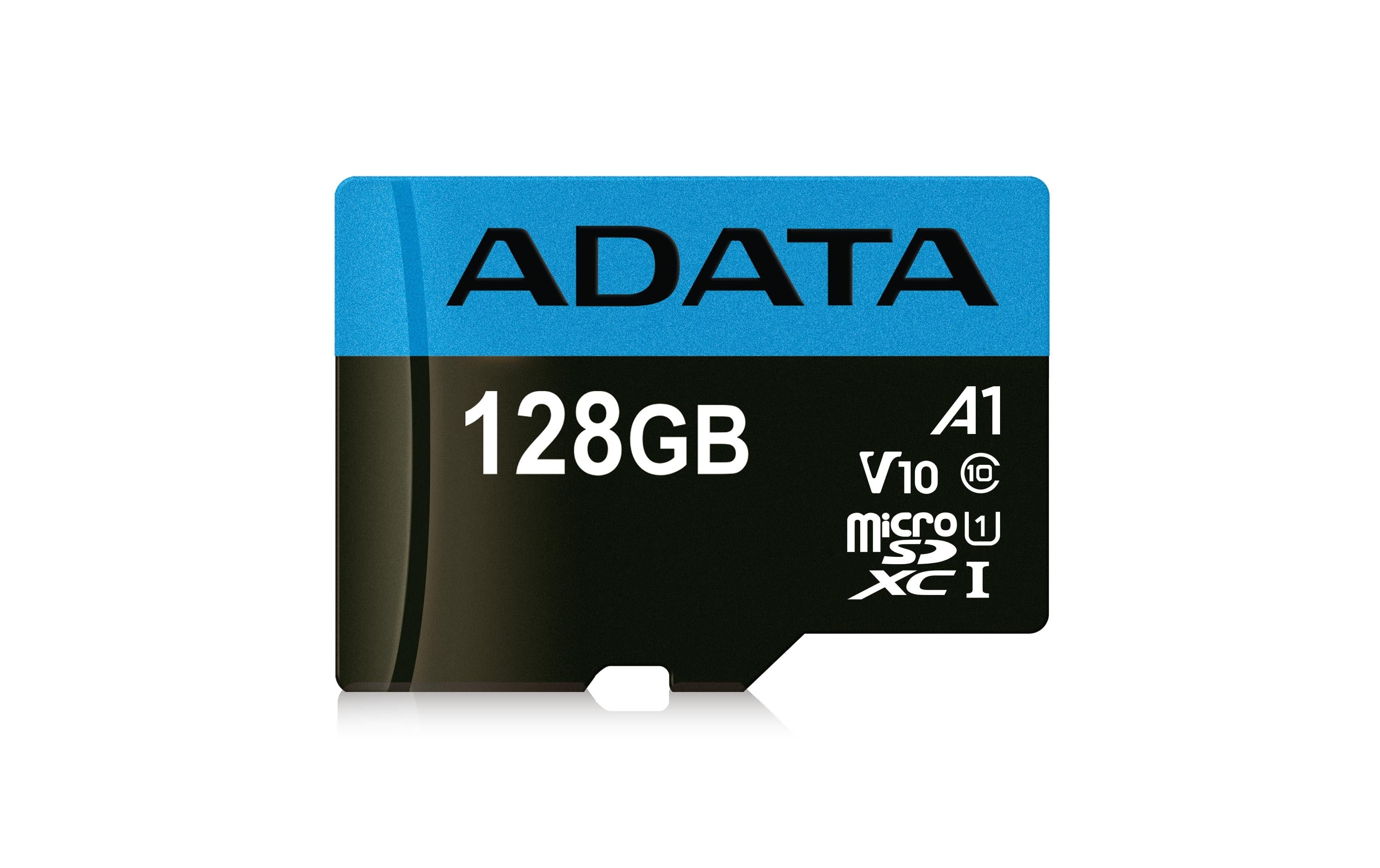 ADATA SDXC Card 128GB A1, Class 10 Bis zu 100 MB/25 MB pro Sek, -25 bis 85 °C
