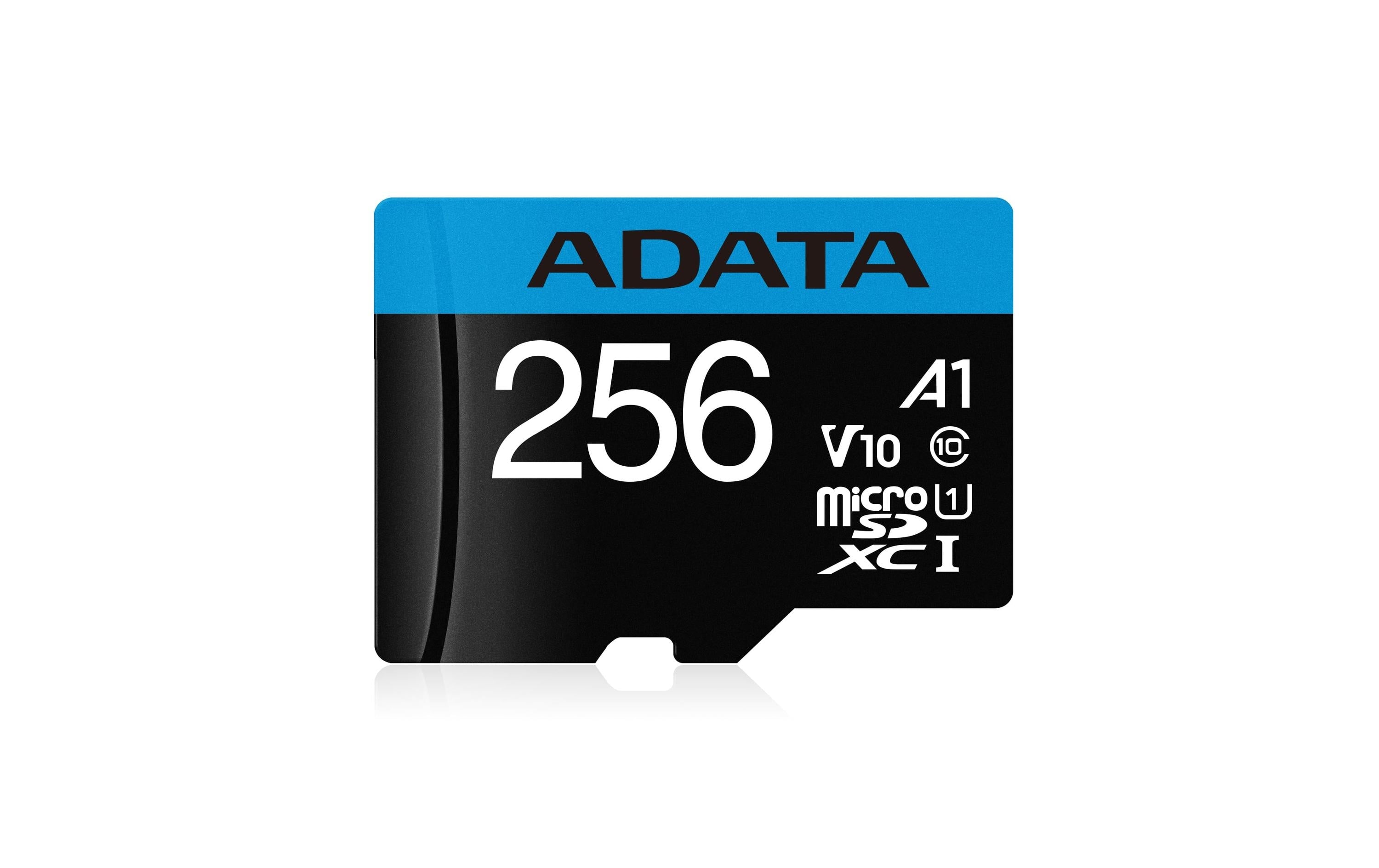 ADATA SDXC Card 256GB A1, Class 10 Bis zu 100 MB/25 MB pro Sek, -25 bis 85 °C