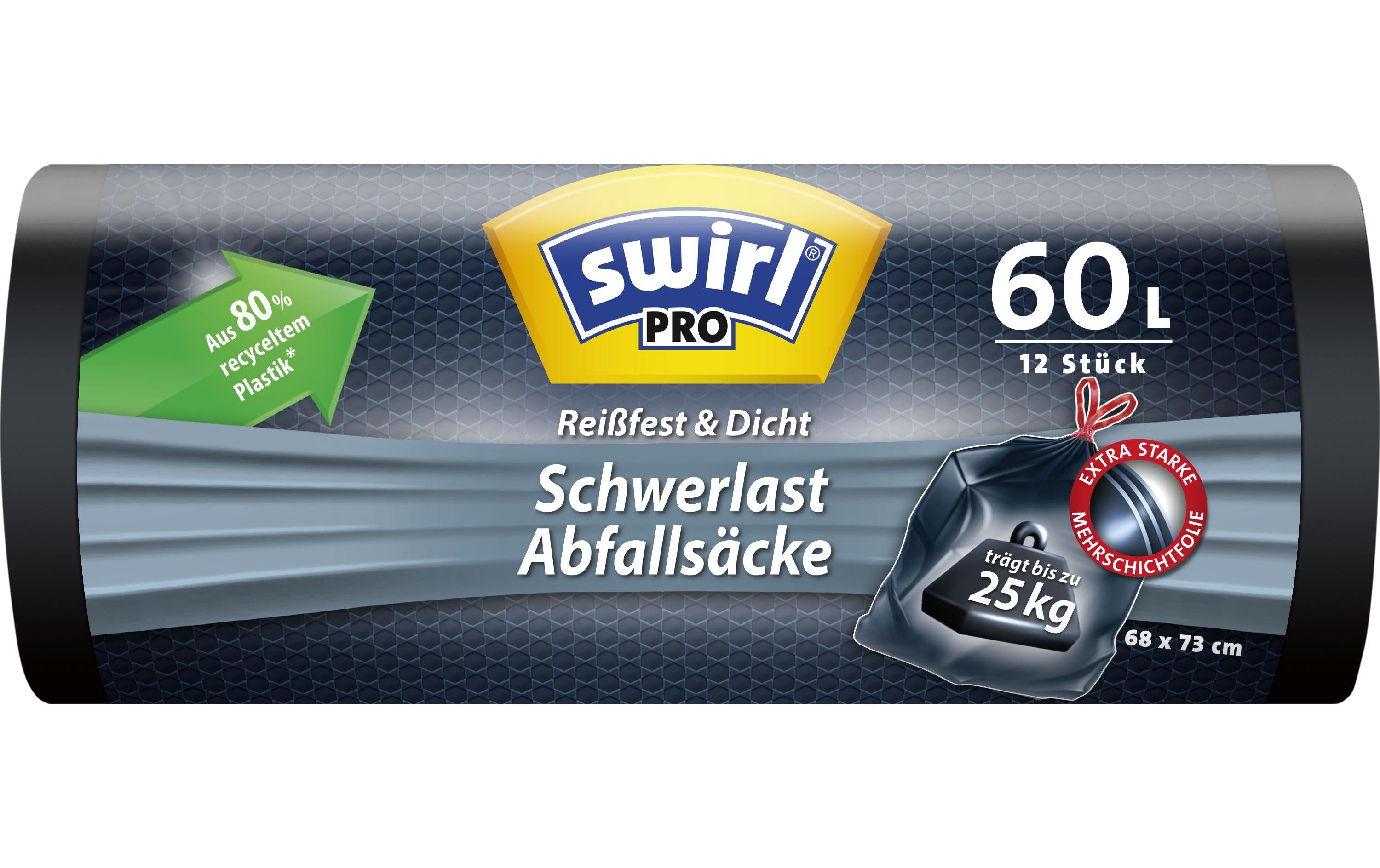 Swirl Schwerlast-Abfallsäcke 60 Liter 12 Stück