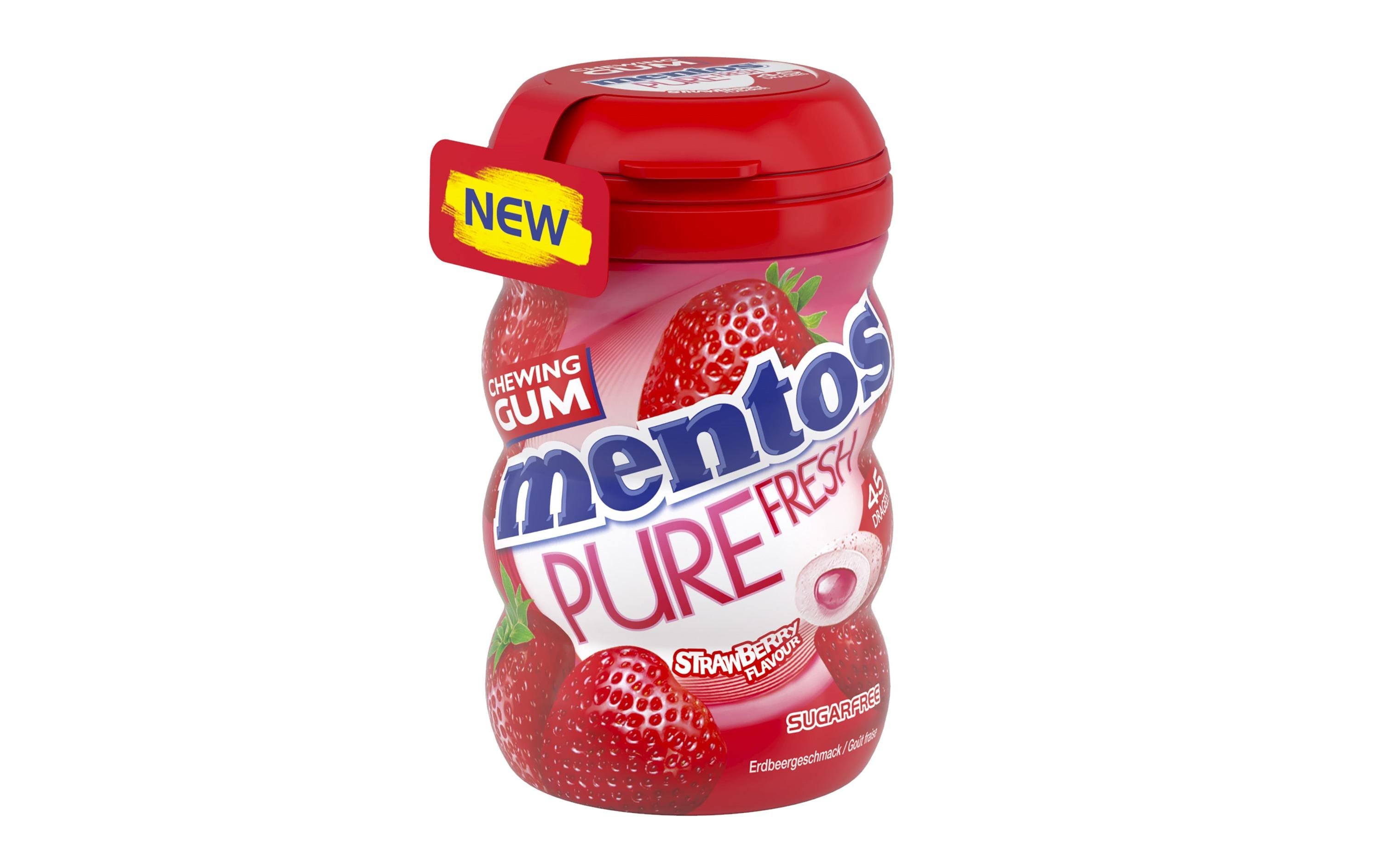 Mentos Gum Pure Fresh Strawberry Bottle 90g