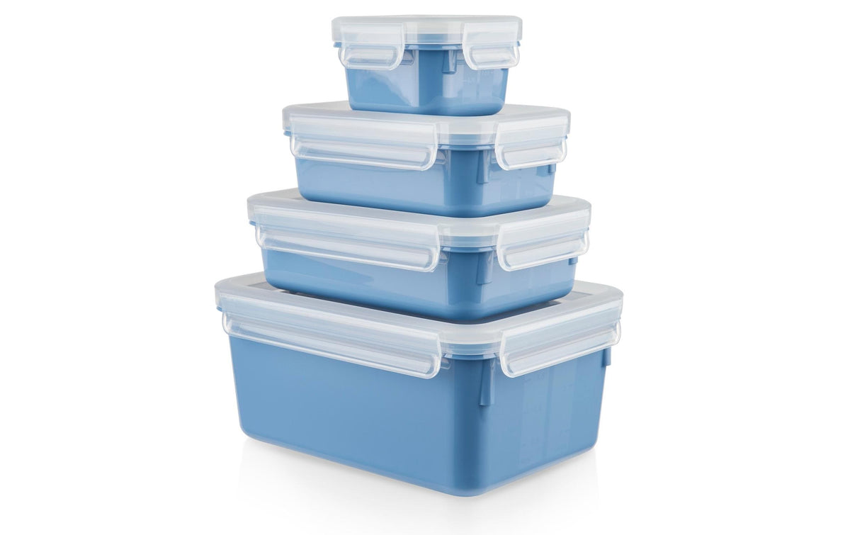Emsa Frischhaltedosen Clip & Close 4er Set Blau, 0,2 / 0,55 / 0,8 / 2,2 L