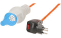 maxCAMP Adapterleitung T12/CEE16 15 m, 10A, schwarz mit Überstromschutz