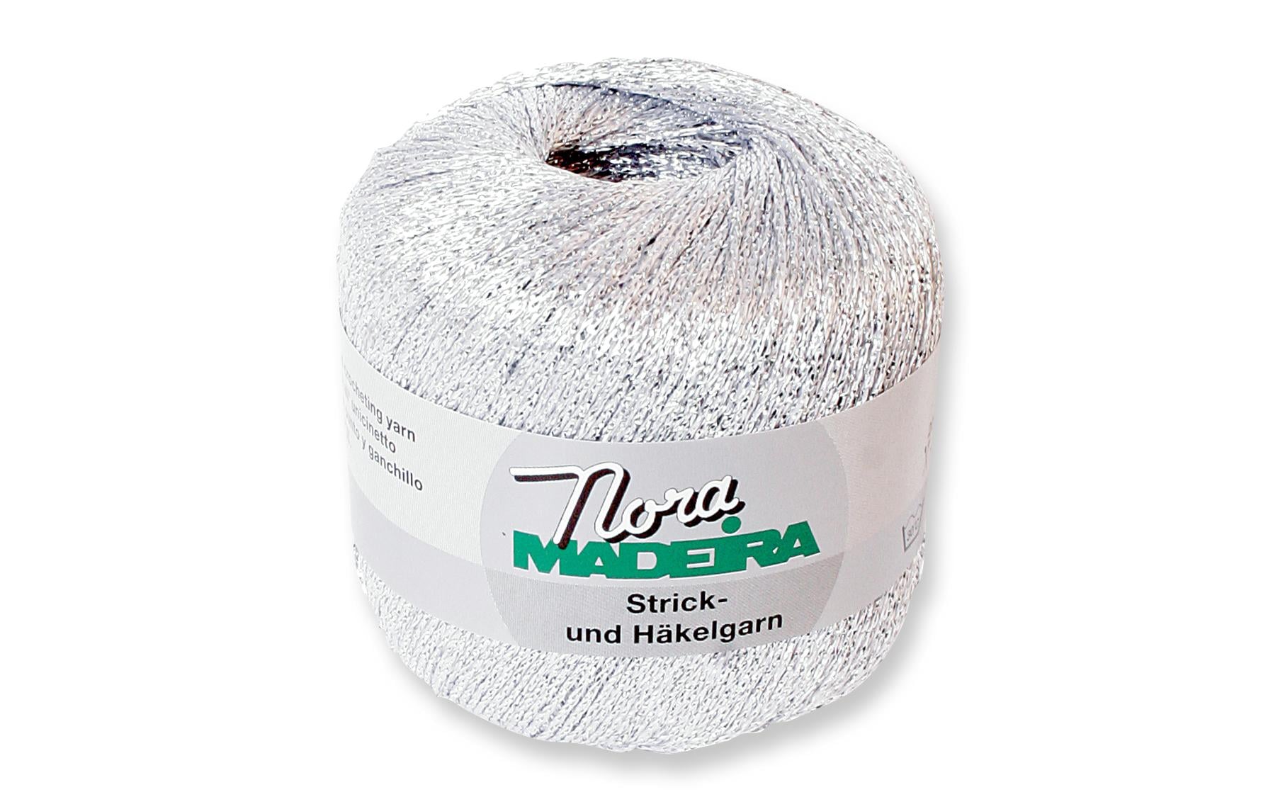 Madeira Häkel- und Strickgarn Nora Silber 25 g, ca. 100 m, 80% Viskose, 20% Poly.