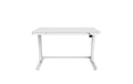 Contini Tisch höhenverstellbar weiss mit Glas Tischplatte weiss 1.2x0.6m