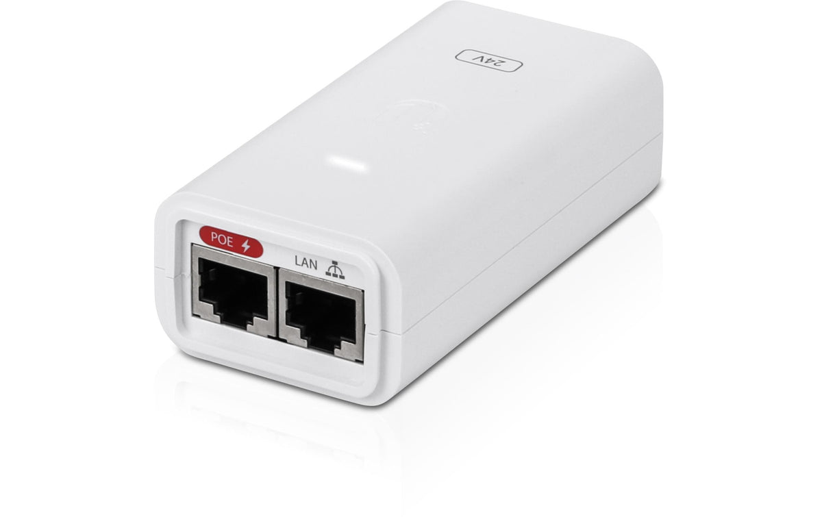 Ubiquiti Passive PoE Injector: 24V, 12W, WS für 24V PoE 100Mbps Endgeräte, mit CH-Kabel