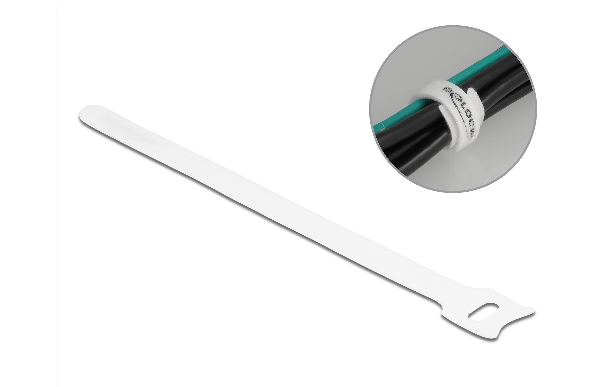 Delock Klett-Kabelbinder 200x12mm 10 Stück, Weiss