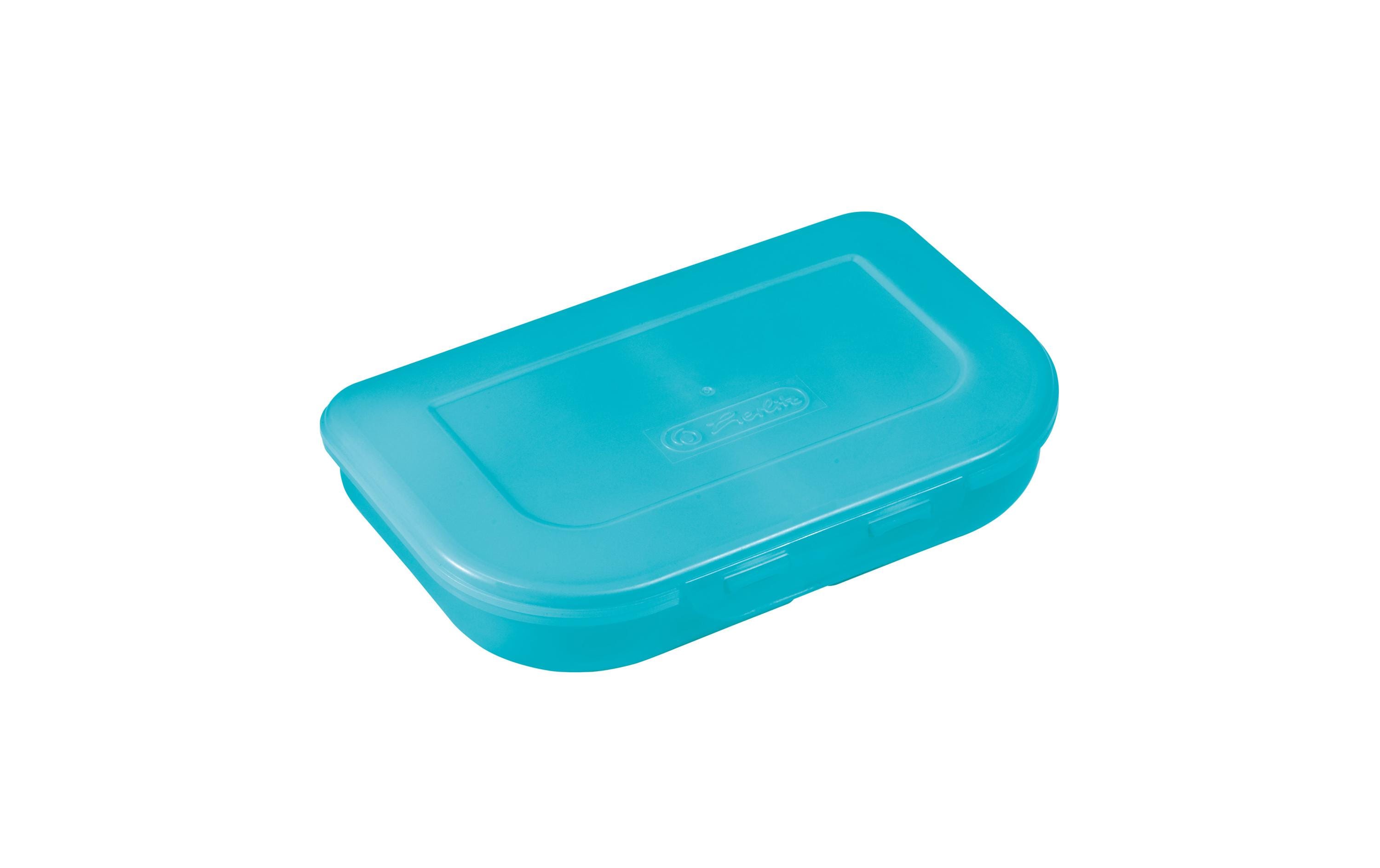 Herlitz Lunchbox Brotdose türkis uni Pushverschluss, 23 x 15 x 4, 2-teilig