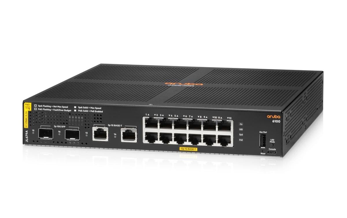 HPE Aruba CX 6100 12G PoE+ 12x 1Gb, 2x SFP+, 139W