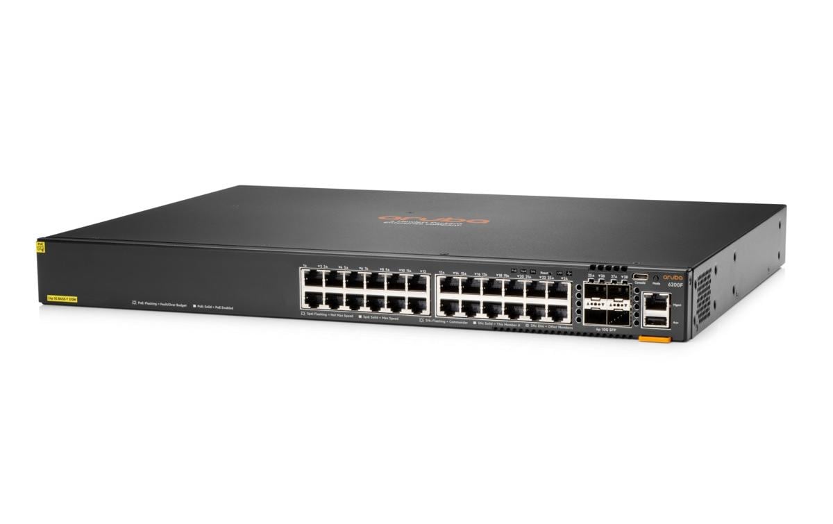 HPE Aruba CX 6200F 24G PoE+ 24x 1Gb, 4x SFP, 370W