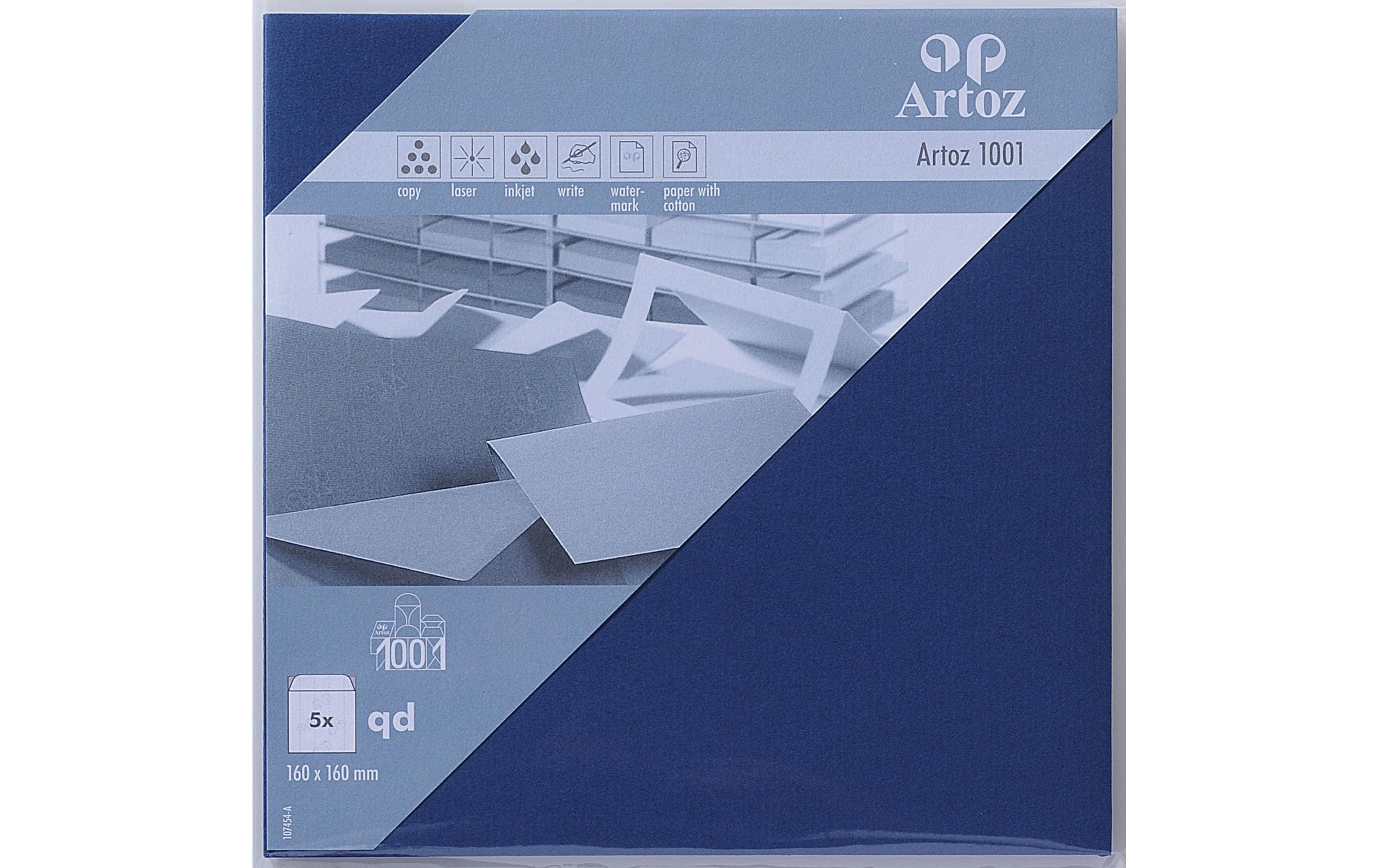 Artoz Couvert 1001 16cmx16cm 100 gm2, Classic blue, 5 Blatt