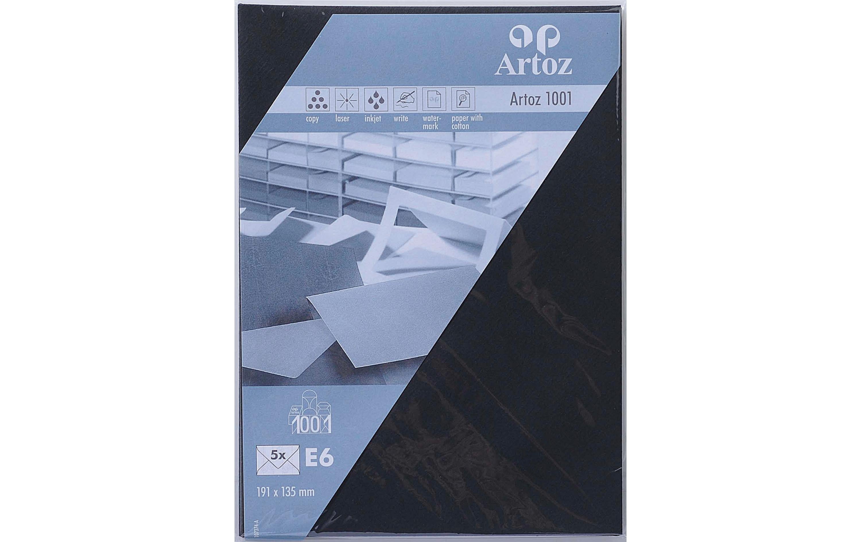 Artoz Couvert 1001 E6 100  gm2, Schwarz, 5 Blatt