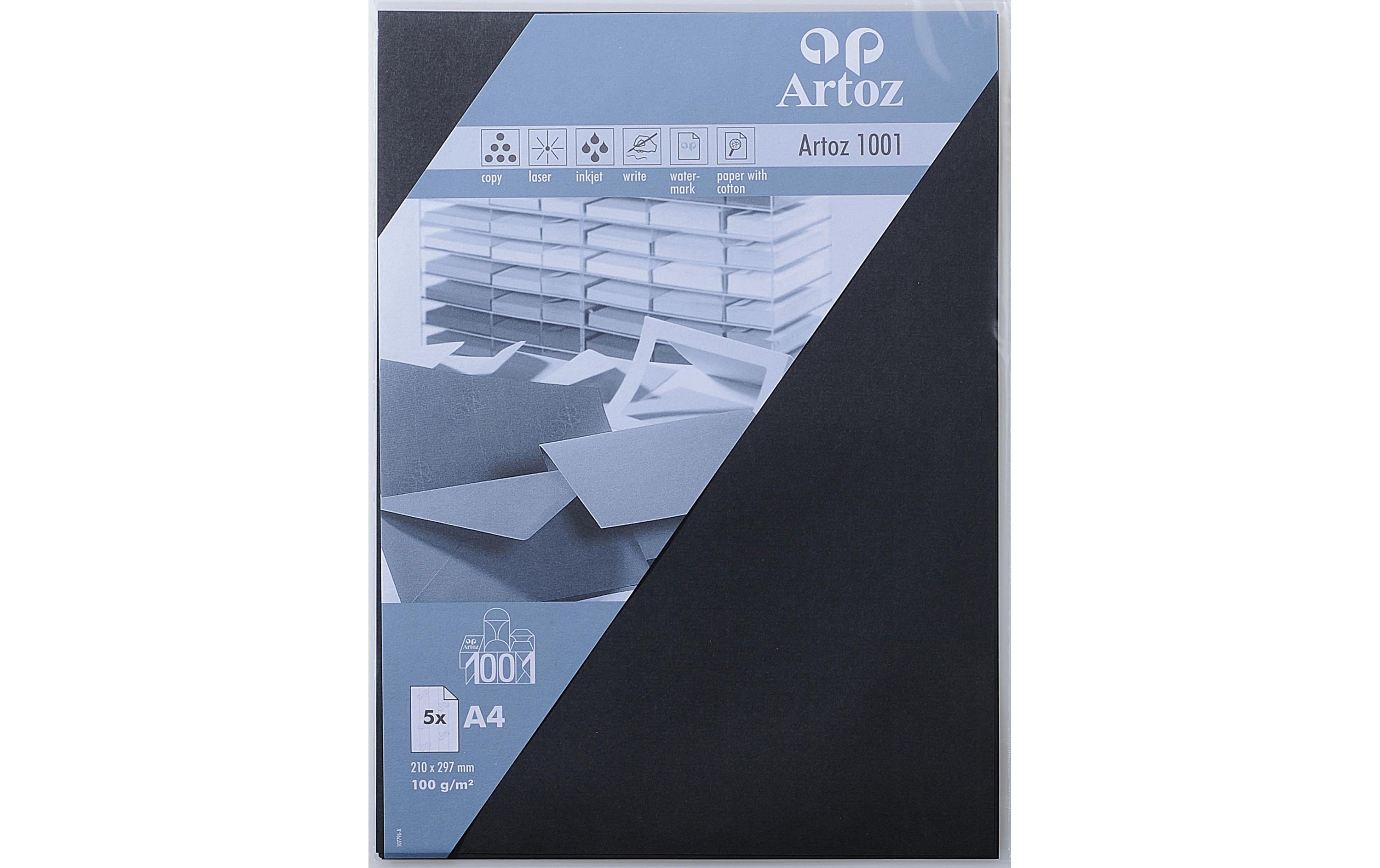 Artoz Schreibpapier 1001 A4 100gm2 Schwarz, 5 Blatt