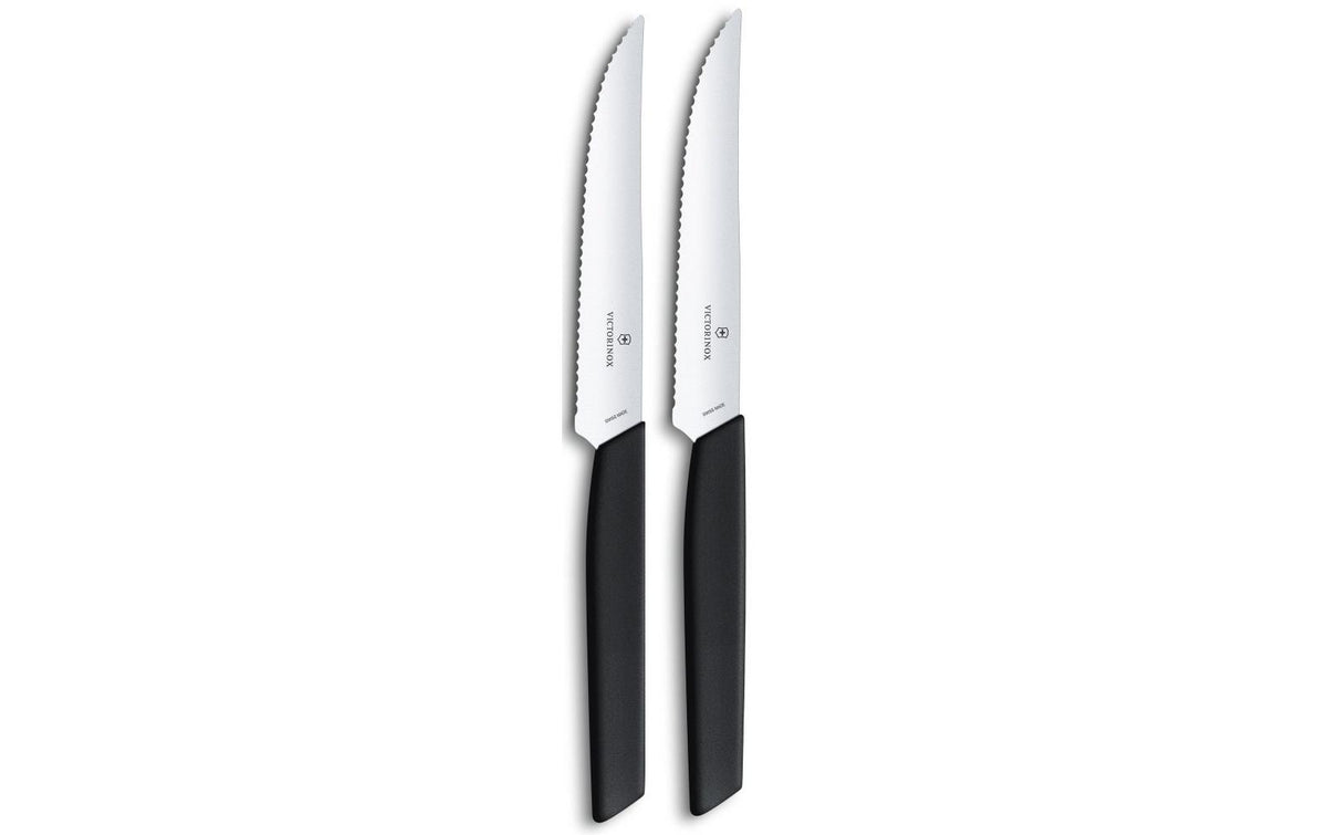 Victorinox Swiss Modern Steak-/Pizzamesser 2 Stk., schwarz, PP Copolymere