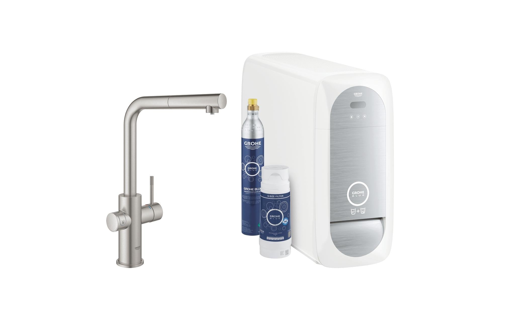 GROHE blue Home L-Auslauf Starter Kit supersteel