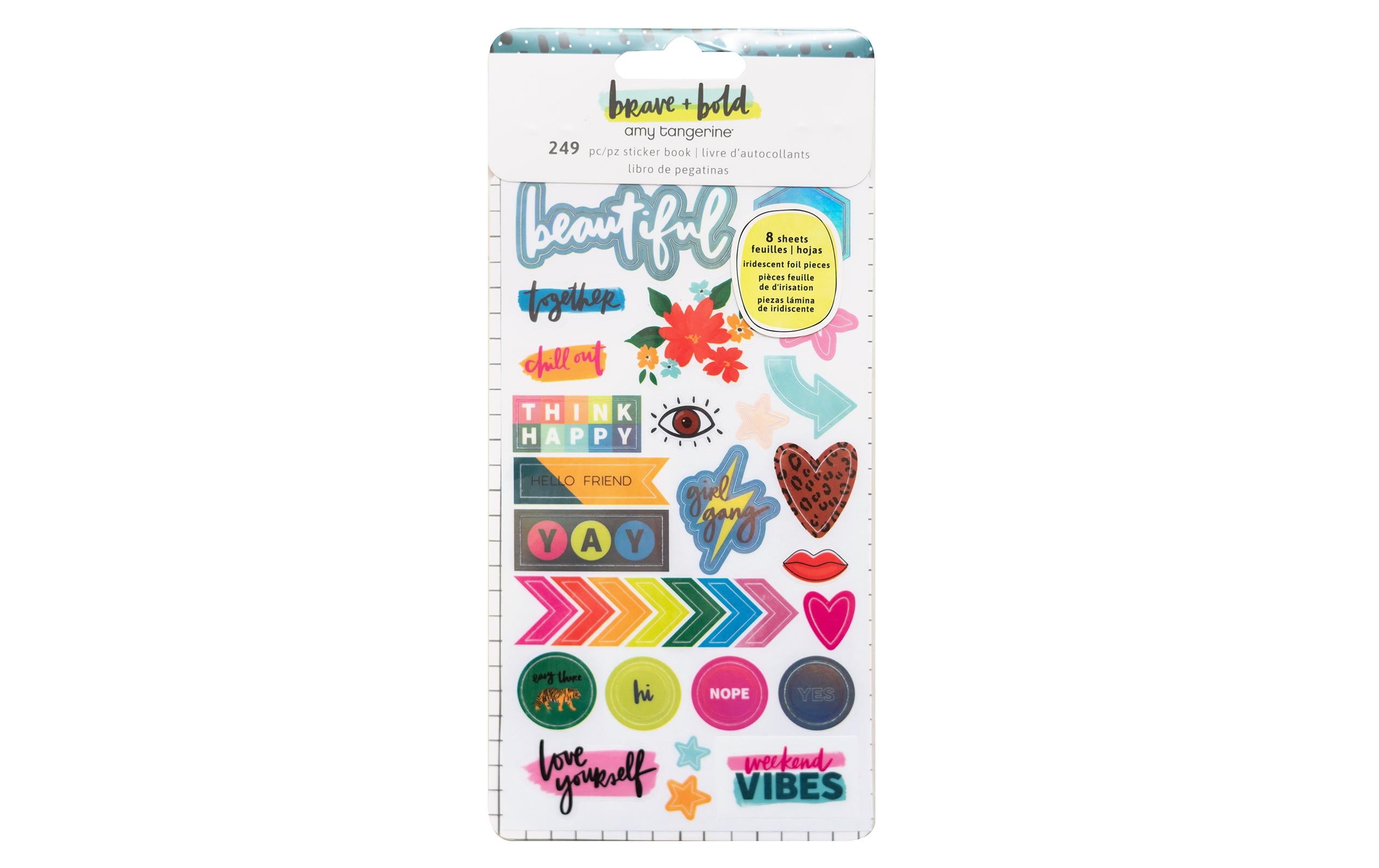 American Crafts Stickerbuch Bold + Brave 249 Stück