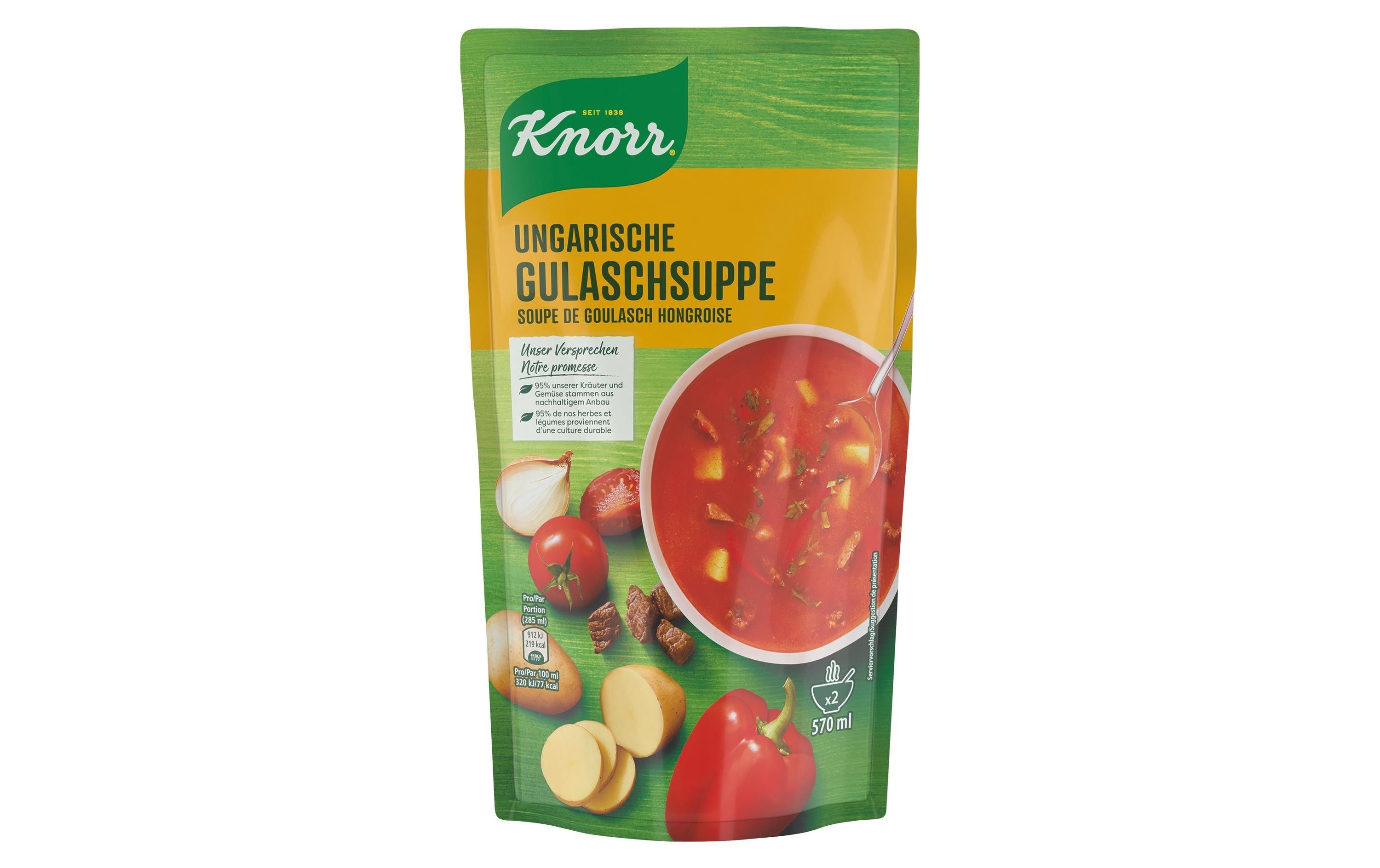 KNORR Ungarische Gulaschsuppe 570 ml Beutel 2 Portion