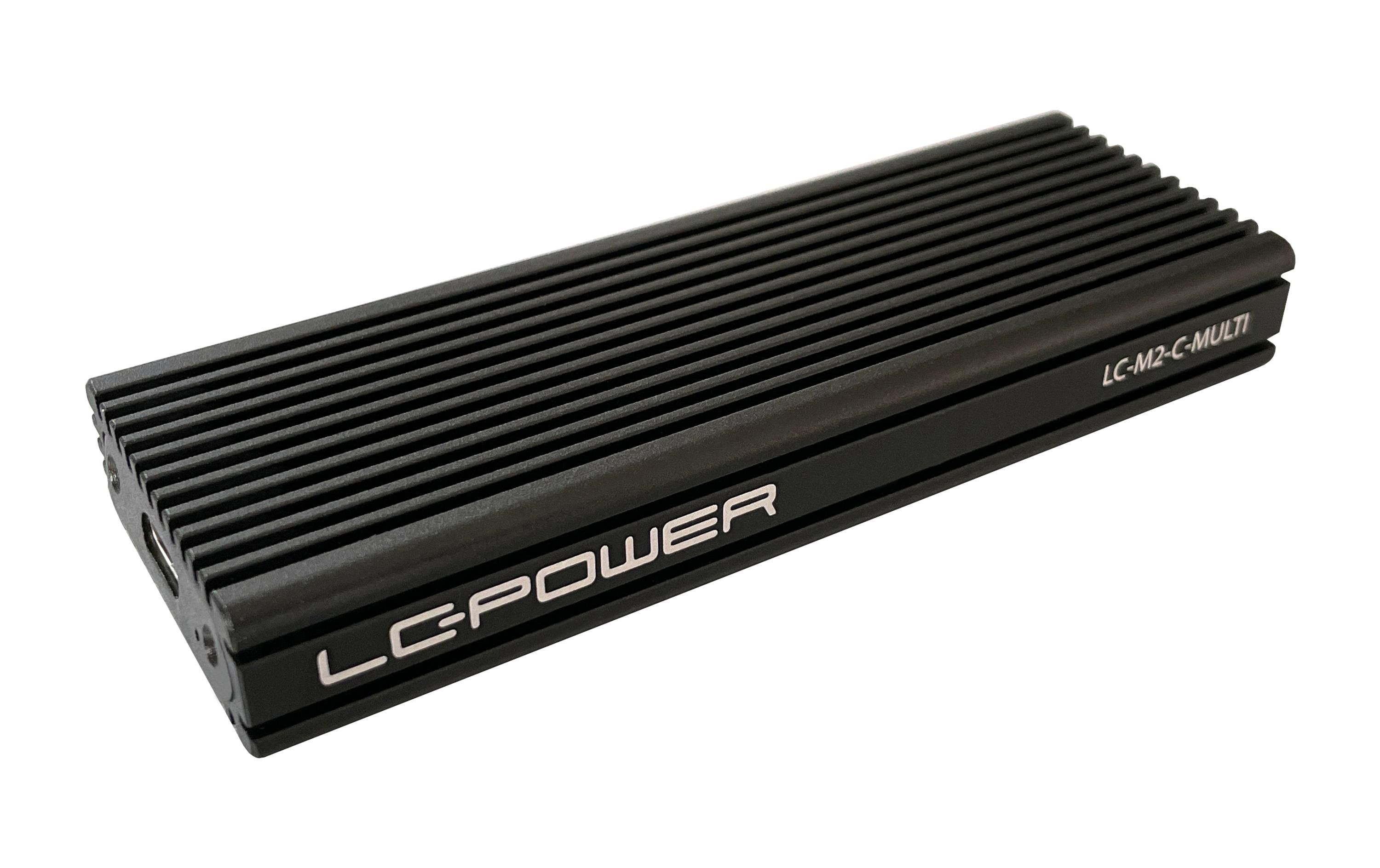 LC-Power ext. M.2 Gehäuse LC-M2-C-MULTI schwarz, USB Type-C, für M.2 SSD, NVME/S3