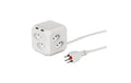 Steffen CUBE mit 2x USB-A 2.4A weiss 8x T13, 1.5m Zuleitung, mit Klebeband