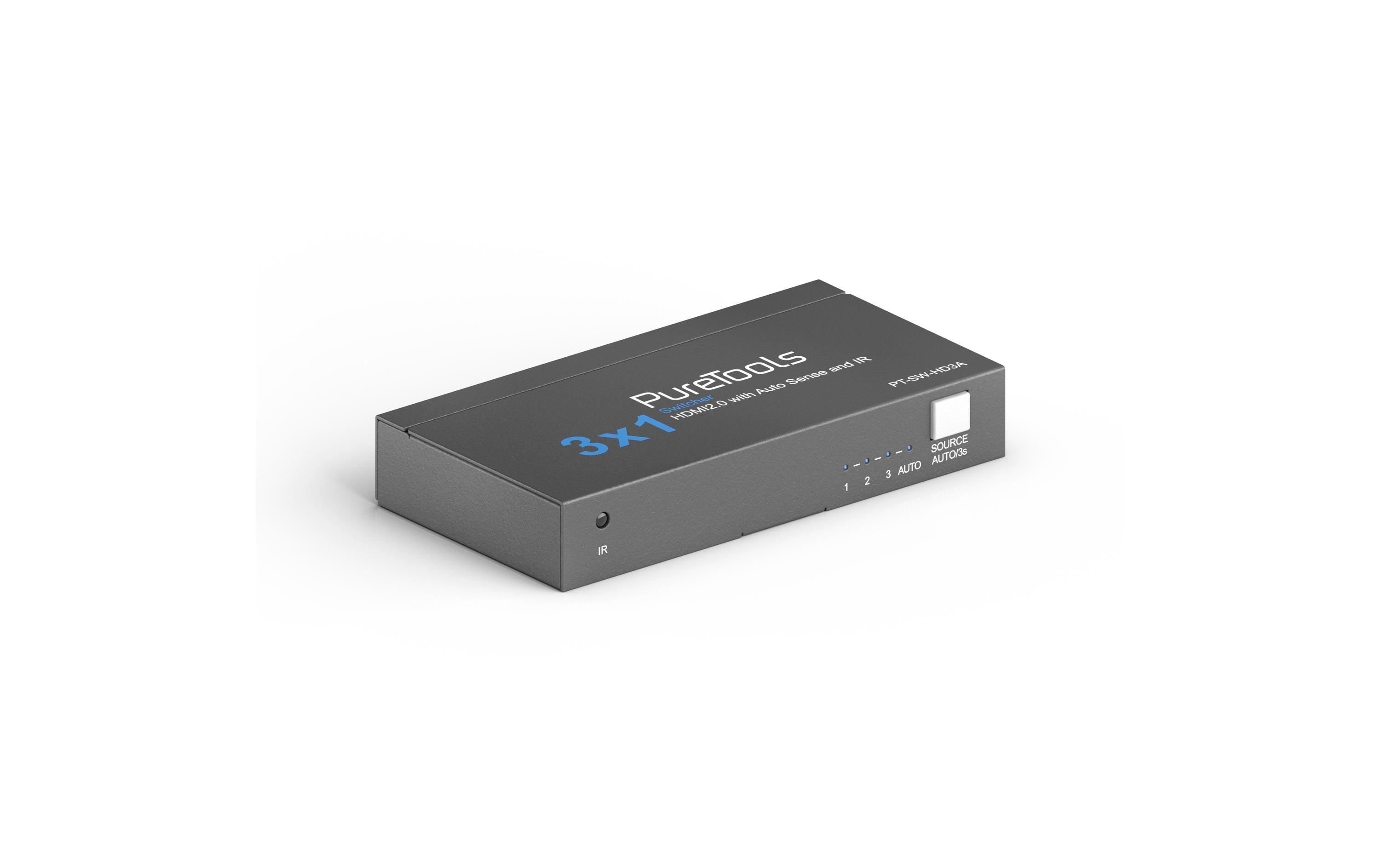 PureTools PT-SW-HD3A Switch 3x1, HDMI, Auto Sense, 4K
